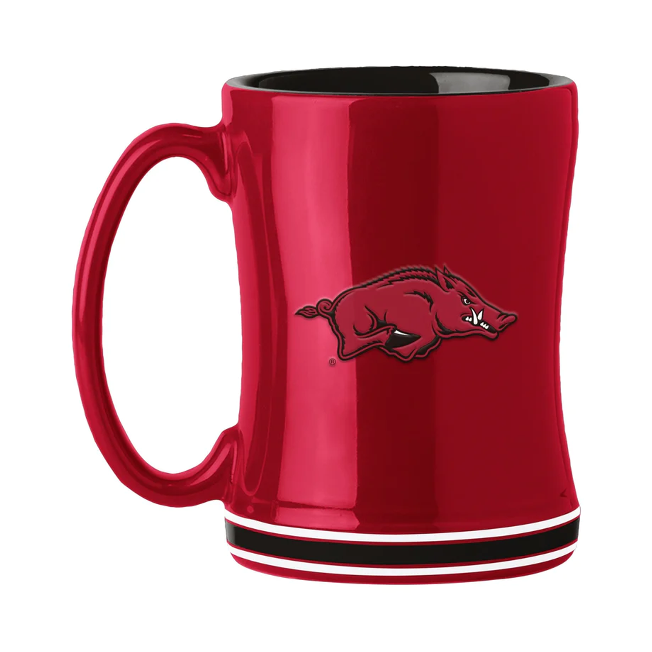 Arkansas Razorbacks Coffee Mug 14oz Sculpted Relief Team Color - Sports Collectibles, Sports Memorabilia, Sports Fan Shop, Sports Gifts