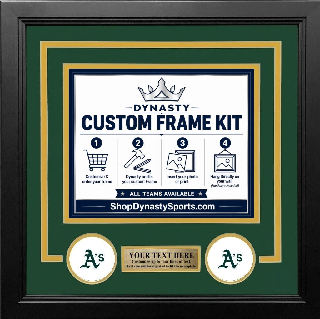 MLB Baseball Photo Picture Frame Kit - Oakland Athletics (White Matting, Green Trim)