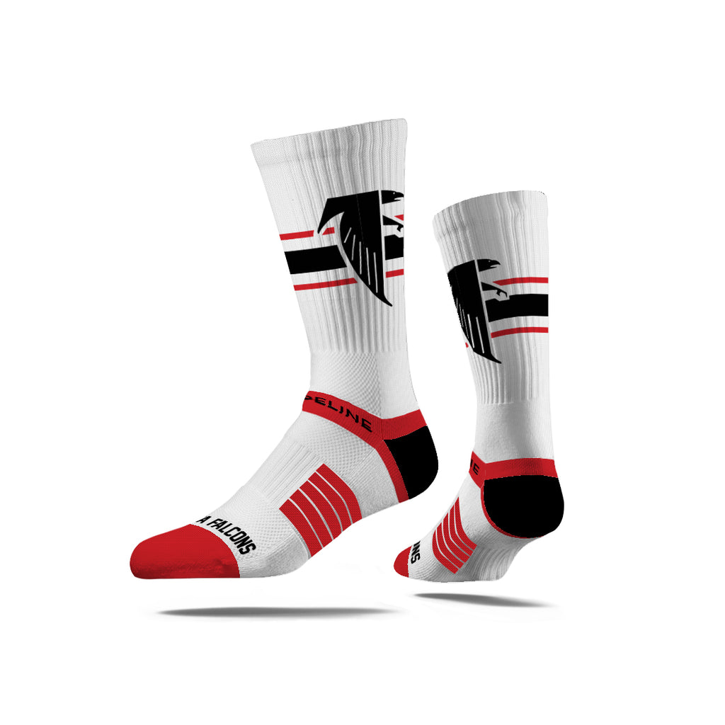 Atlanta Falcons Premium Knit Crew Retro White Socks - Sports Gifts, Sports Memorabilia, Sports Collectibles, Fan Shop