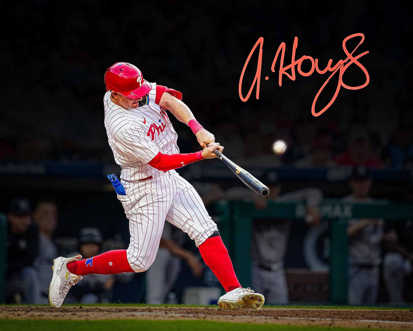 Austin Hays Blackout Swing Autographed Philadelphia Phillies 8" x 10" Baseball Photo - Sports Collectibles, Sports Memorabilia, Sports Fan Shop, Sports Gifts
