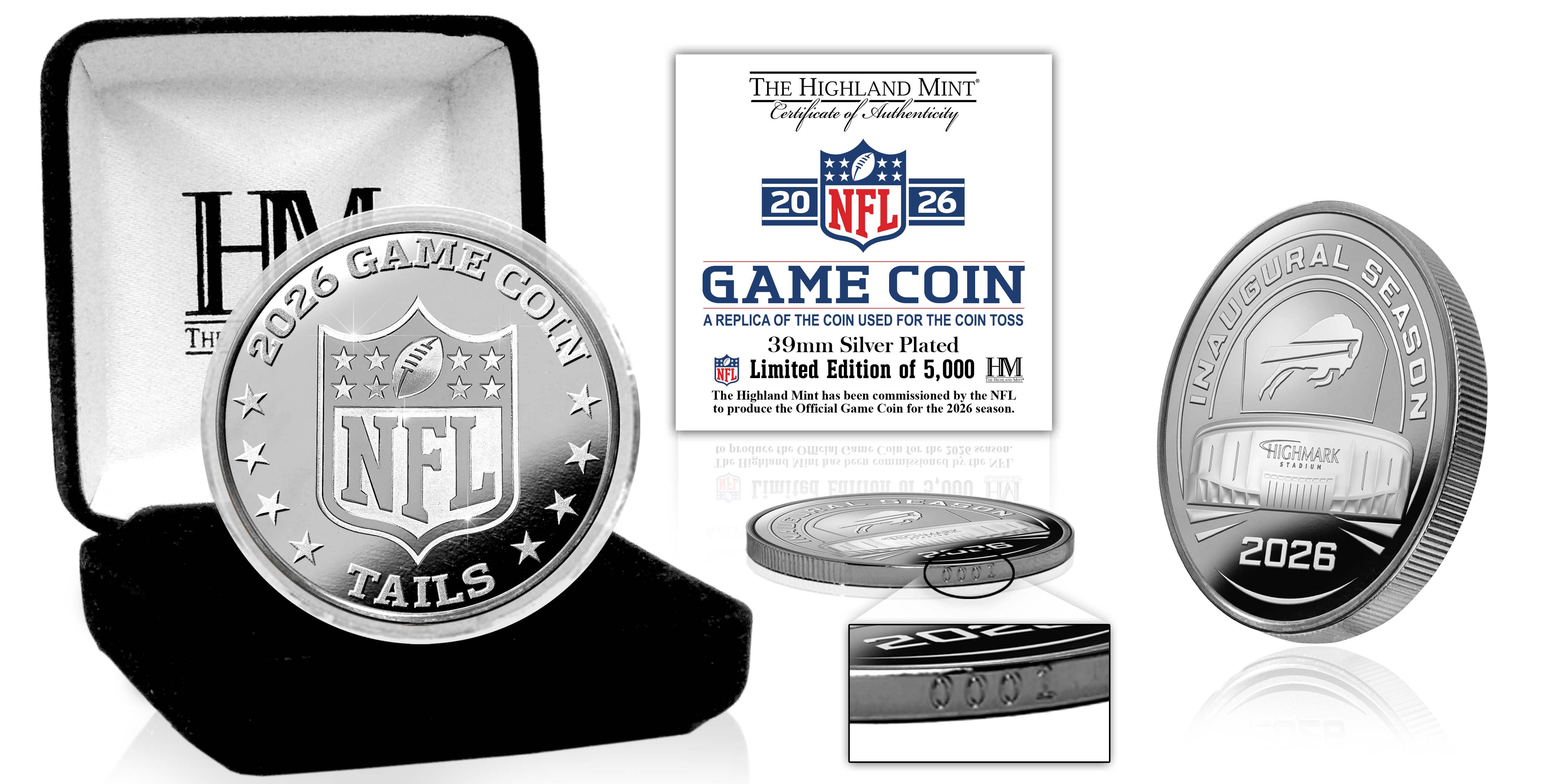 Buffalo Bills 2026 Silver Plated Game Flip Coin