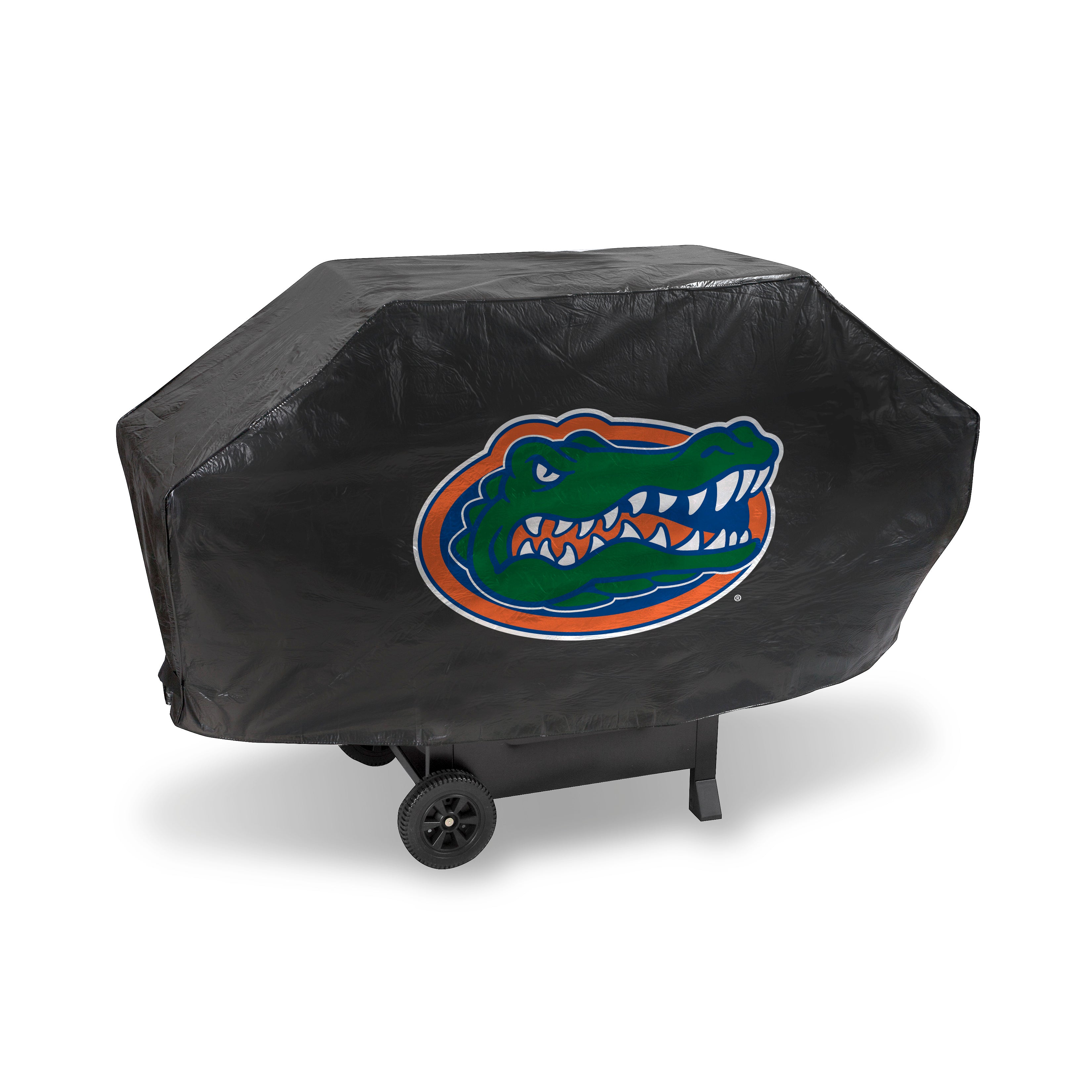 NCAA  Florida Gators Black Deluxe Vinyl Grill Cover - 68" Wide/Heavy Duty/Velcro Staps