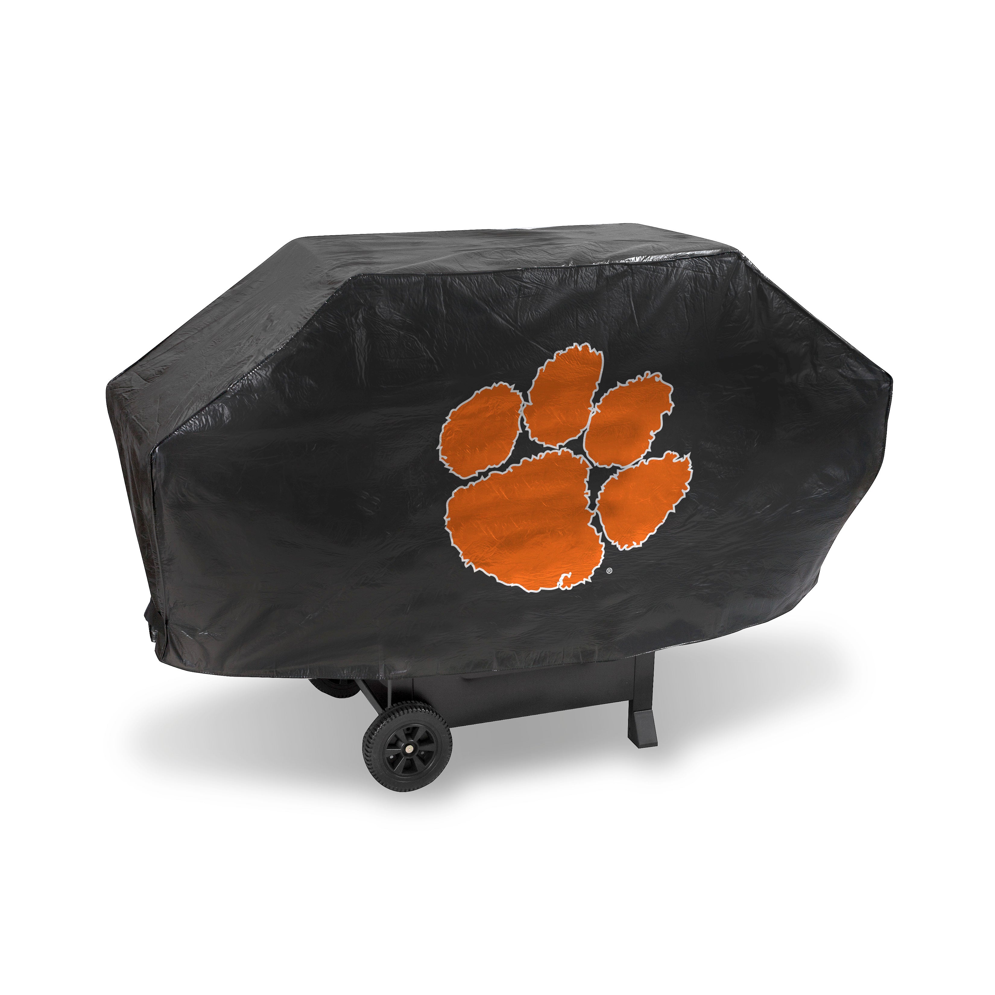 NCAA  Clemson Tigers Black Deluxe Vinyl Grill Cover - 68" Wide/Heavy Duty/Velcro Staps