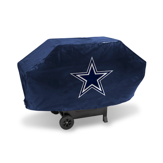 NFL Football Dallas Cowboys Navy Deluxe Vinyl Grill Cover - 68" Wide/Heavy Duty/Velcro Staps