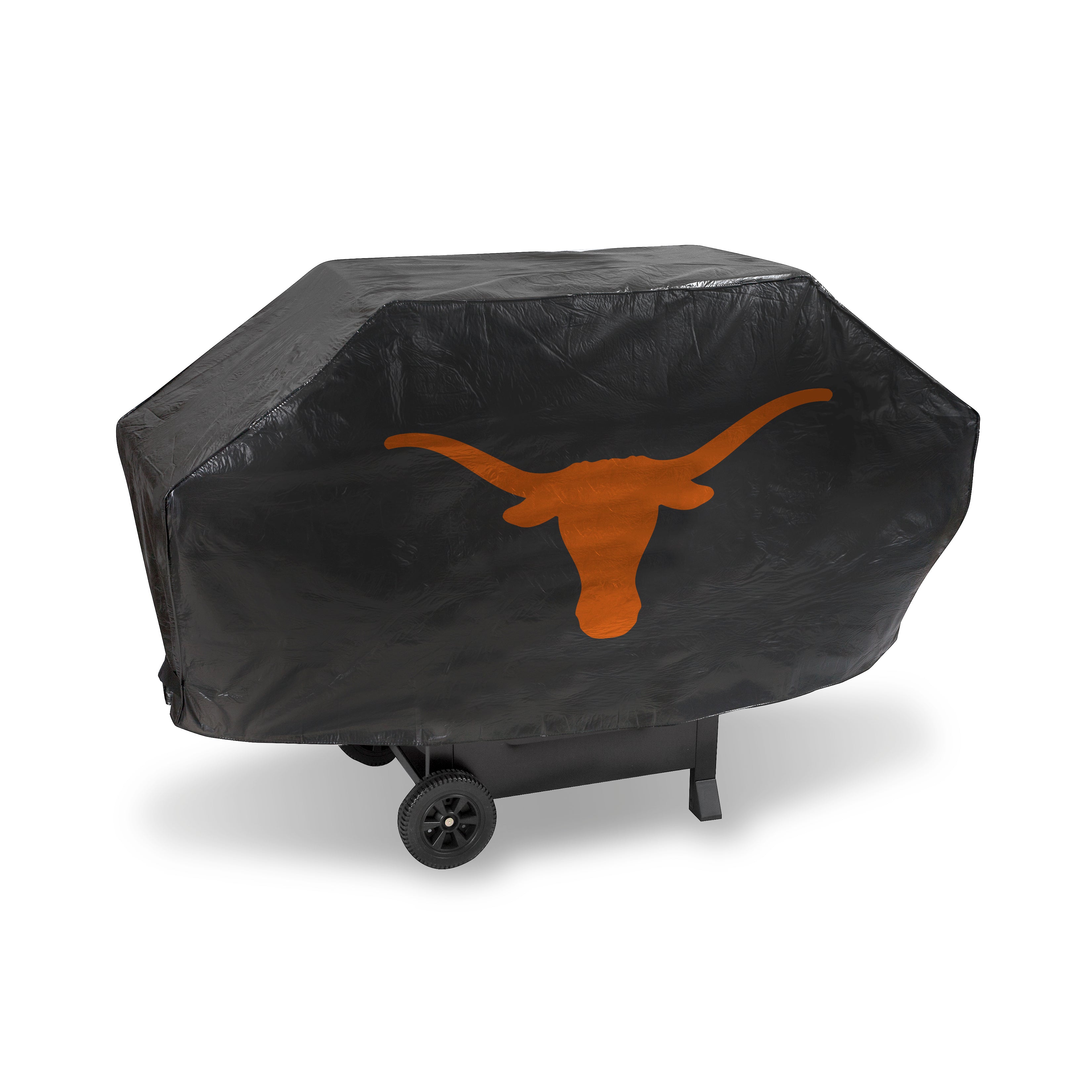 NCAA  Texas Longhorns Black Deluxe Vinyl Grill Cover - 68" Wide/Heavy Duty/Velcro Staps