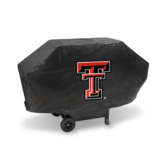 NCAA  Texas Tech Red Raiders Black Deluxe Vinyl Grill Cover - 68" Wide/Heavy Duty/Velcro Staps