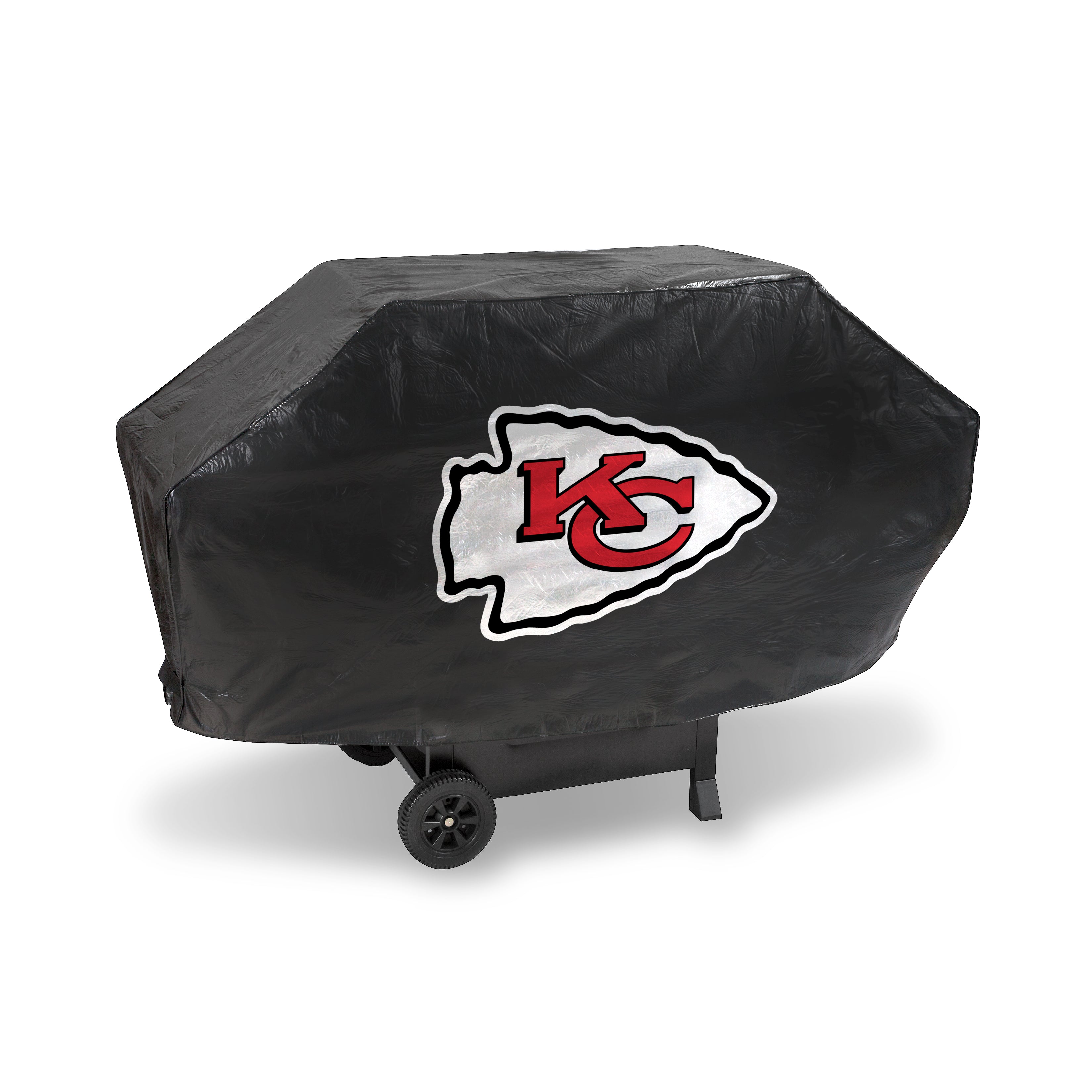 NFL Football Kansas City Chiefs  Deluxe Vinyl Grill Cover - 68" Wide/Heavy Duty/Velcro Staps