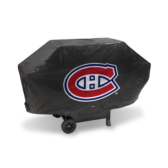 NHL Hockey Montreal Canadiens Black Deluxe Vinyl Grill Cover - 68" Wide/Heavy Duty/Velcro Staps