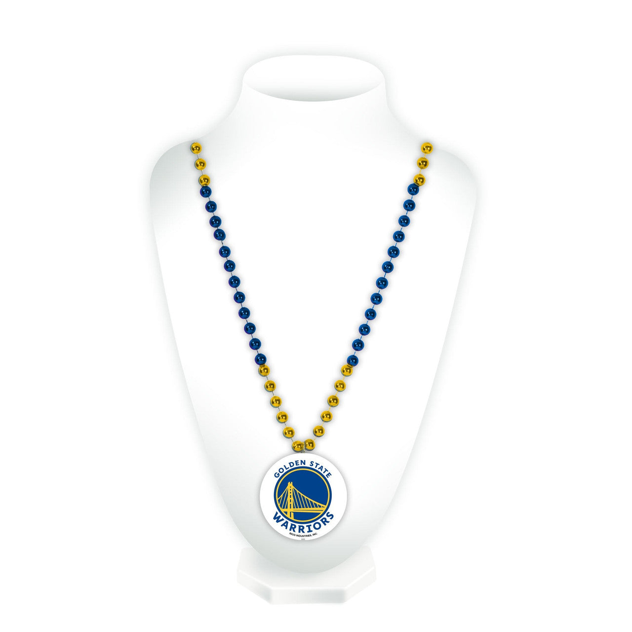 Golden State Warriors Beads with Medallion Mardi Gras Style - Sports Collectibles, Sports Memorabilia, Sports Fan Shop, Sports Gifts