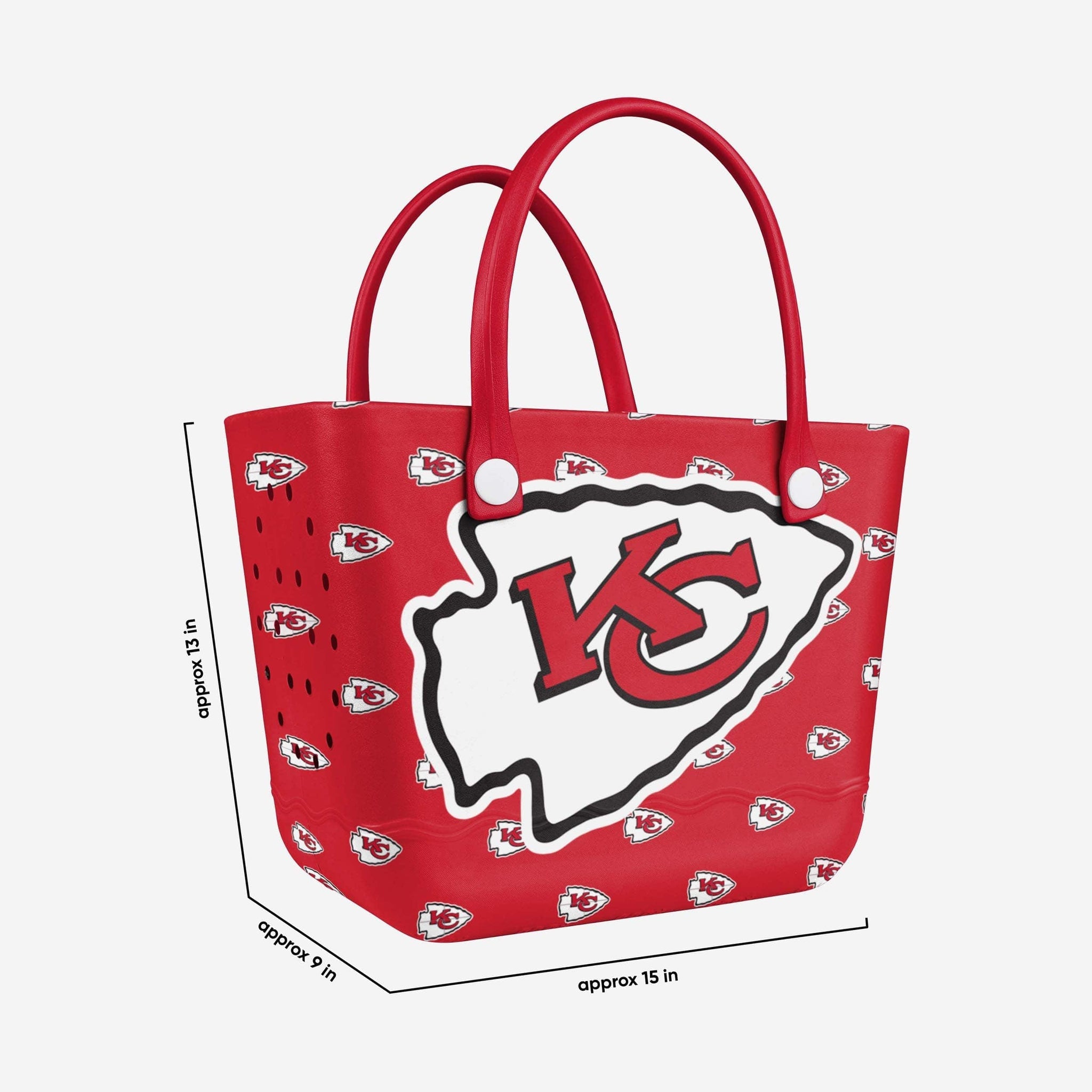 Kansas City Chiefs Big Logo Mini Print Tailgate Tote Bag - Sports Gifts, Sports Memorabilia, Sports Collectibles, Fan Shop