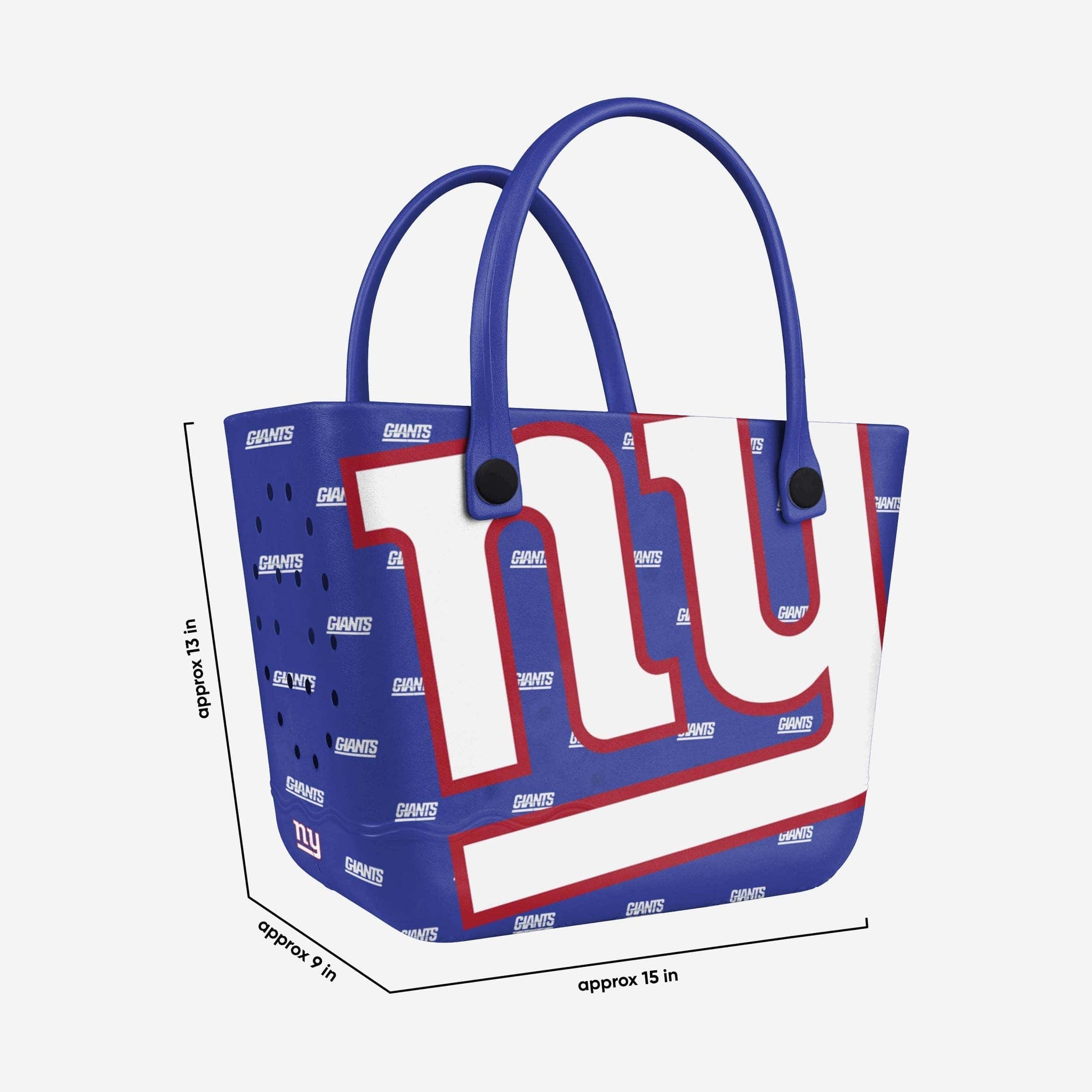 New York Giants Big Logo Mini Print Tailgate Tote Bag - Sports Gifts, Sports Memorabilia, Sports Collectibles, Fan Shop