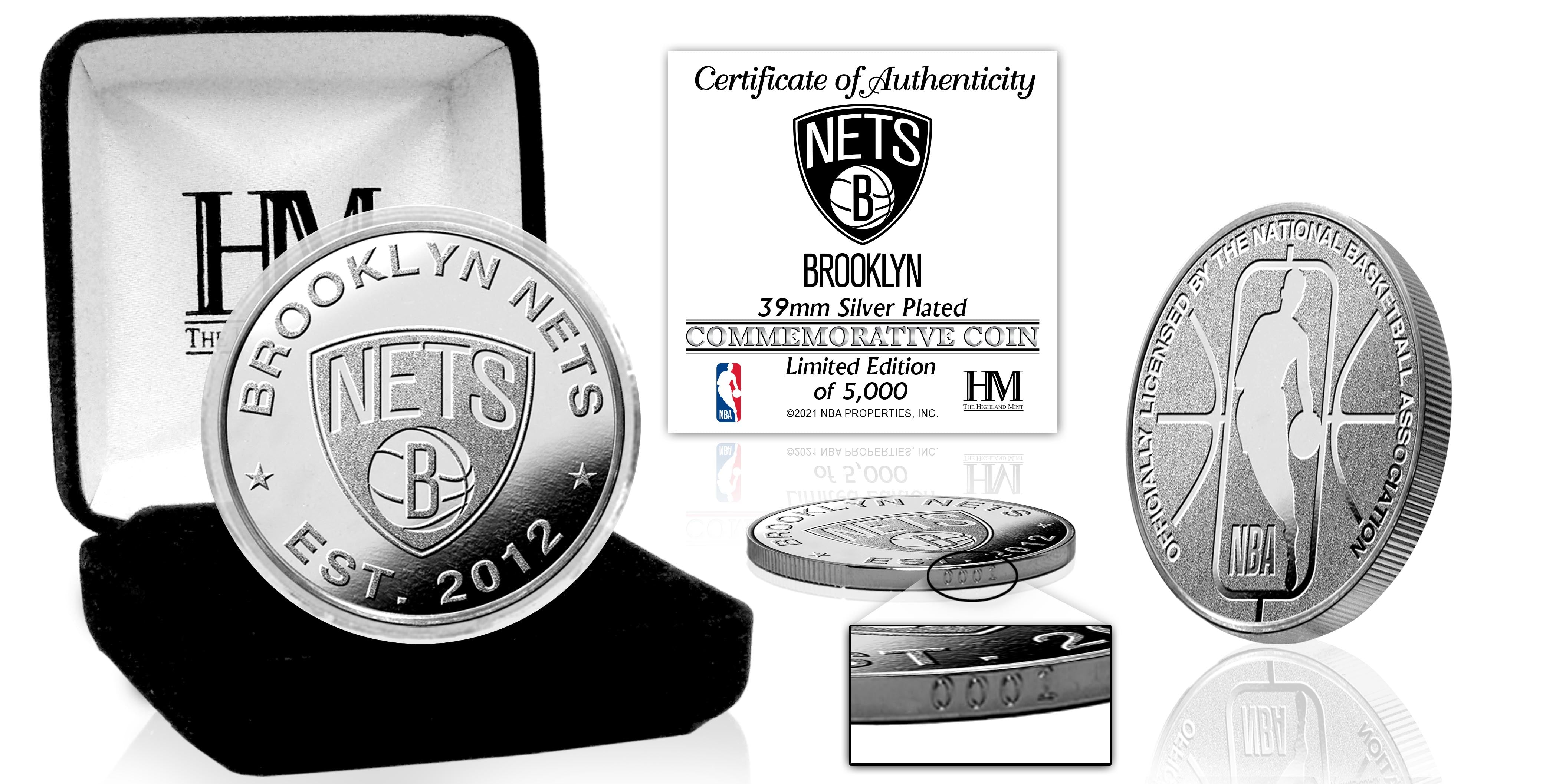 Brooklyn Nets Silver Mint Coin - Sports Collectibles, Sports Memorabilia, Sports Fan Shop, Sports Gifts