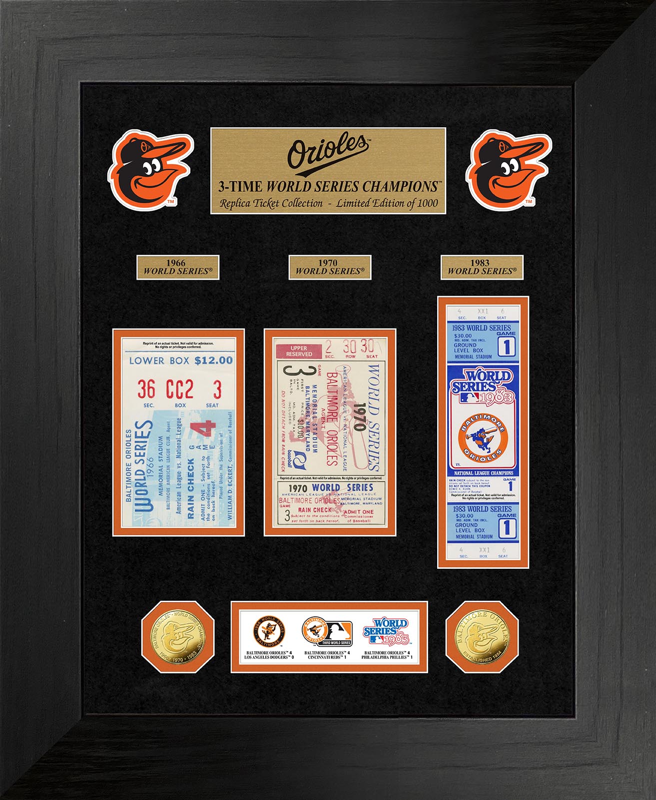 Baltimore Orioles World Series Deluxe Gold Coin & Ticket Collection - Sports Collectibles, Sports Memorabilia, Sports Fan Shop, Sports Gifts