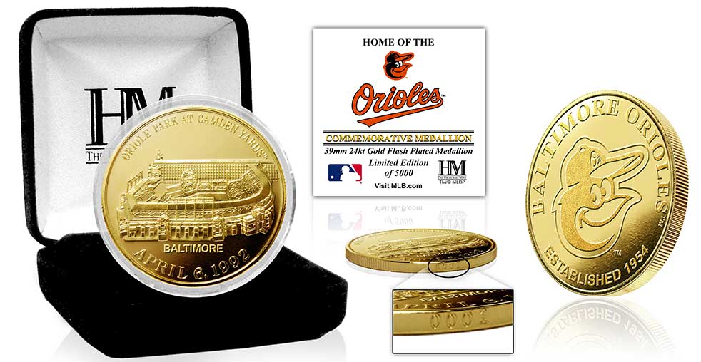 Baltimore Orioles Stadium Gold Mint Coin - Sports Collectibles, Sports Memorabilia, Sports Fan Shop, Sports Gifts