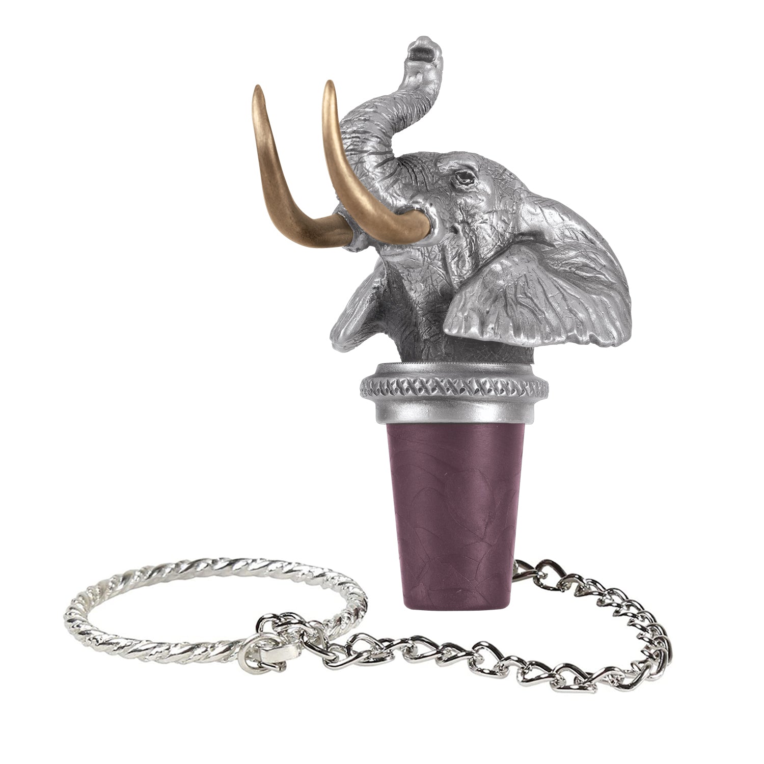 Elephant with Brass Horn Bottle Stopper - Sports Collectibles, Sports Memorabilia, Sports Fan Shop, Sports Gifts