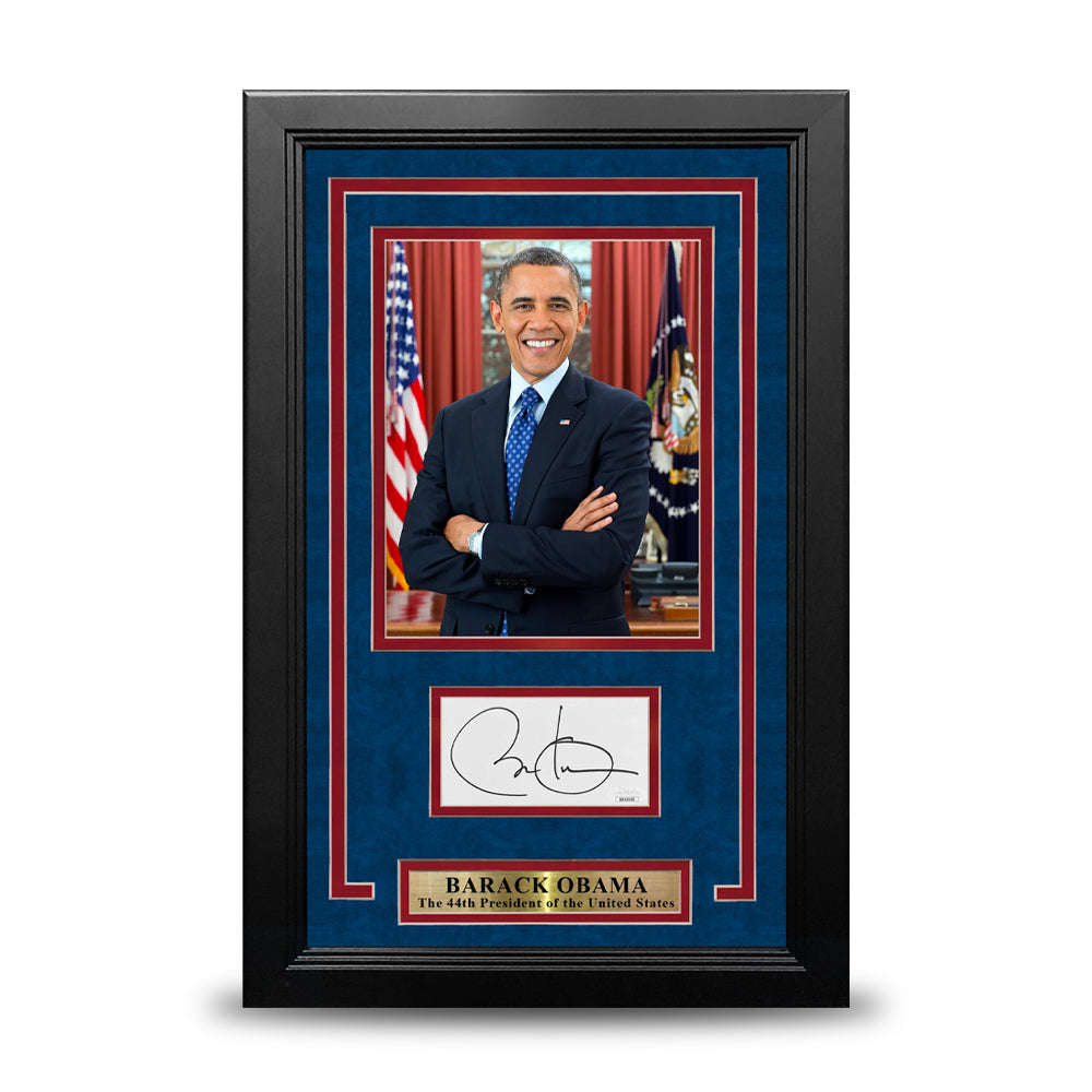 Barack Obama 44th President of the United States Autographed Framed Cut Signature Photo Collage - Sports Collectibles, Sports Memorabilia, Sports Fan Shop, Sports Gifts