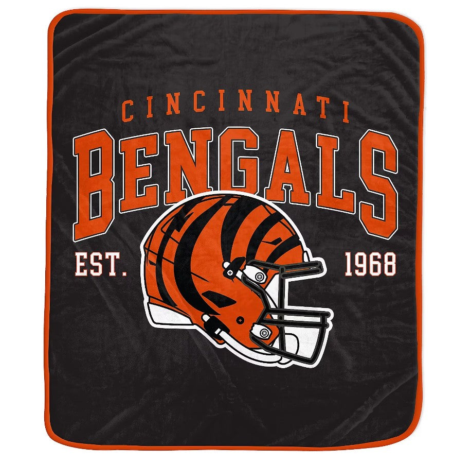 Cincinnati Bengals 50" x 60" Vintage Arch Block Blanket - Sports Collectibles, Sports Memorabilia, Sports Fan Shop, Sports Gifts