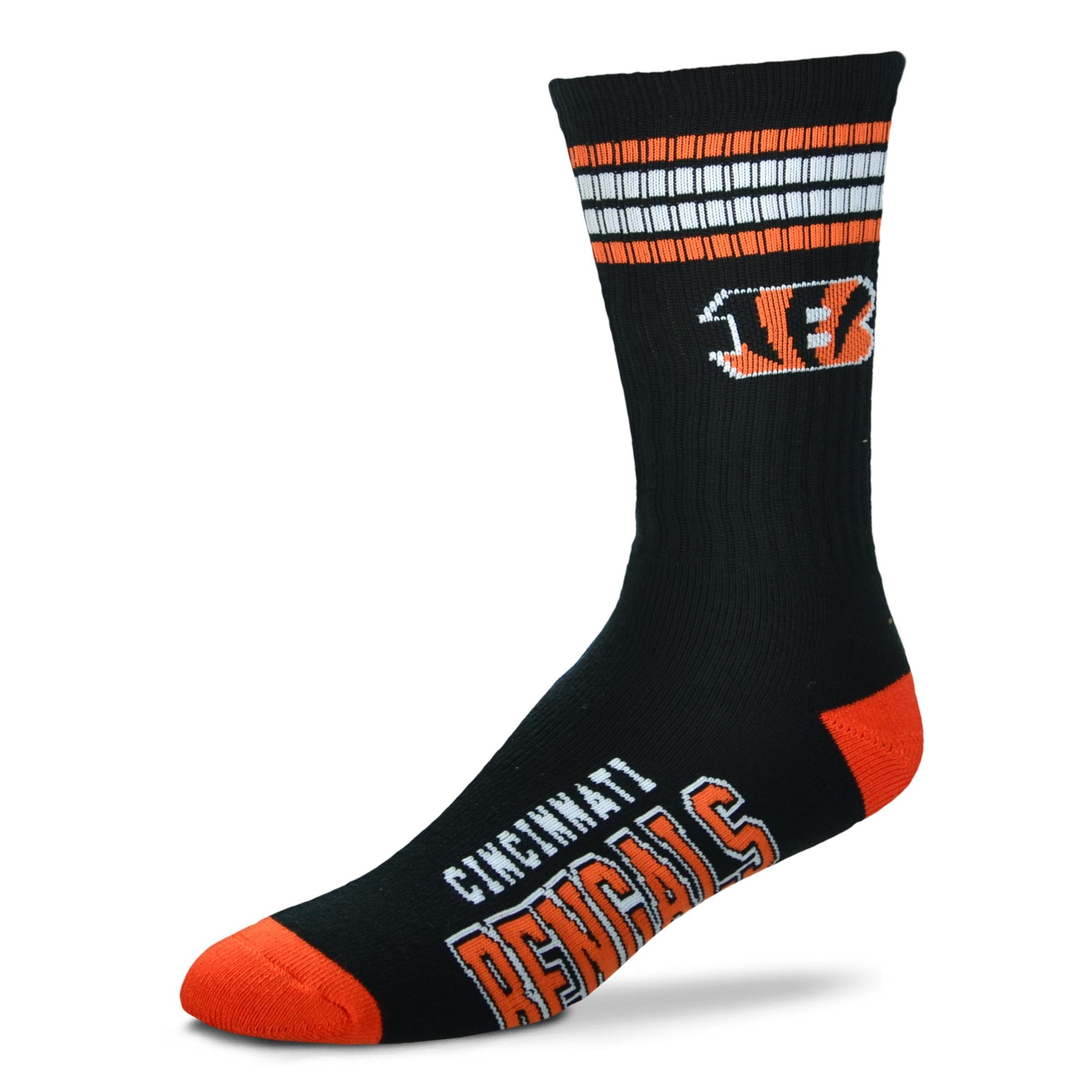 Cincinnati Bengals Men's 4 Stripe Deuce Socks - Sports Collectibles, Sports Memorabilia, Sports Fan Shop, Sports Gifts