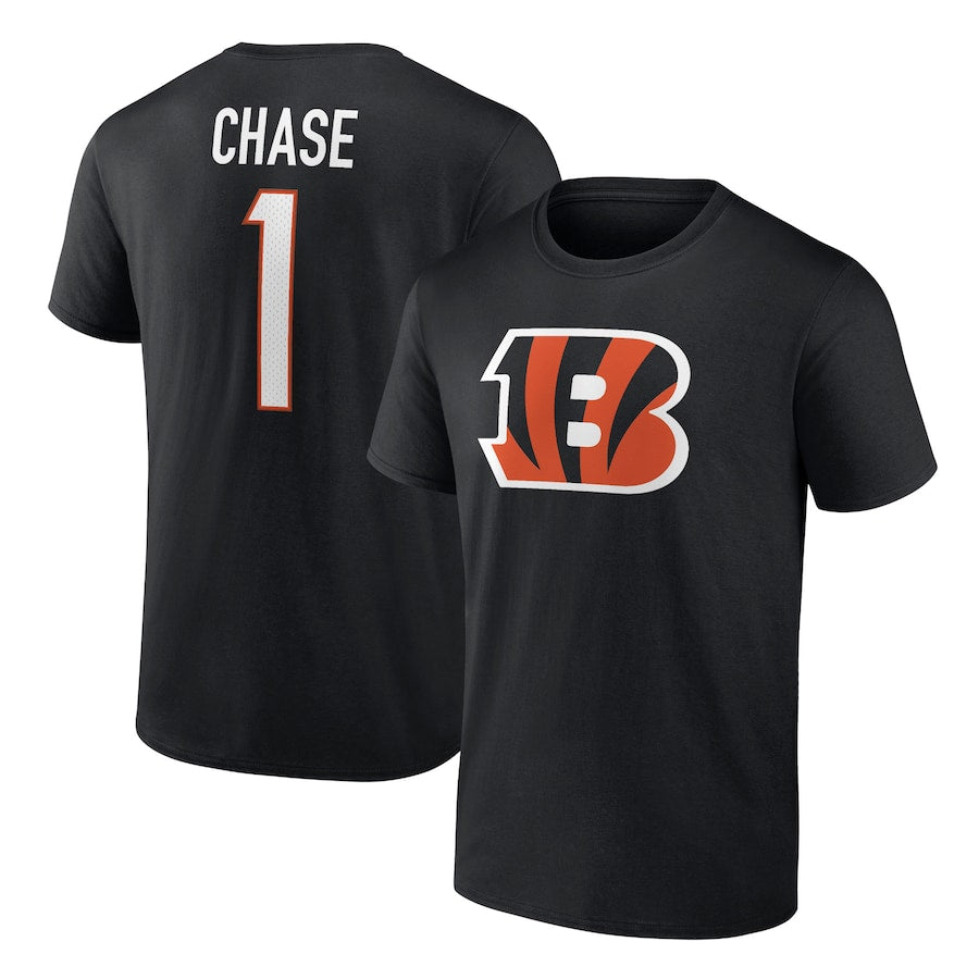 Ja'Marr Chase Cincinnati Bengals Player Icon Black T-Shirt - Sports Collectibles, Sports Memorabilia, Sports Fan Shop, Sports Gifts