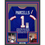 Framed Autographed/Signed Bill Parcells 35x39 New York Blue Stat Football Jersey JSA COA