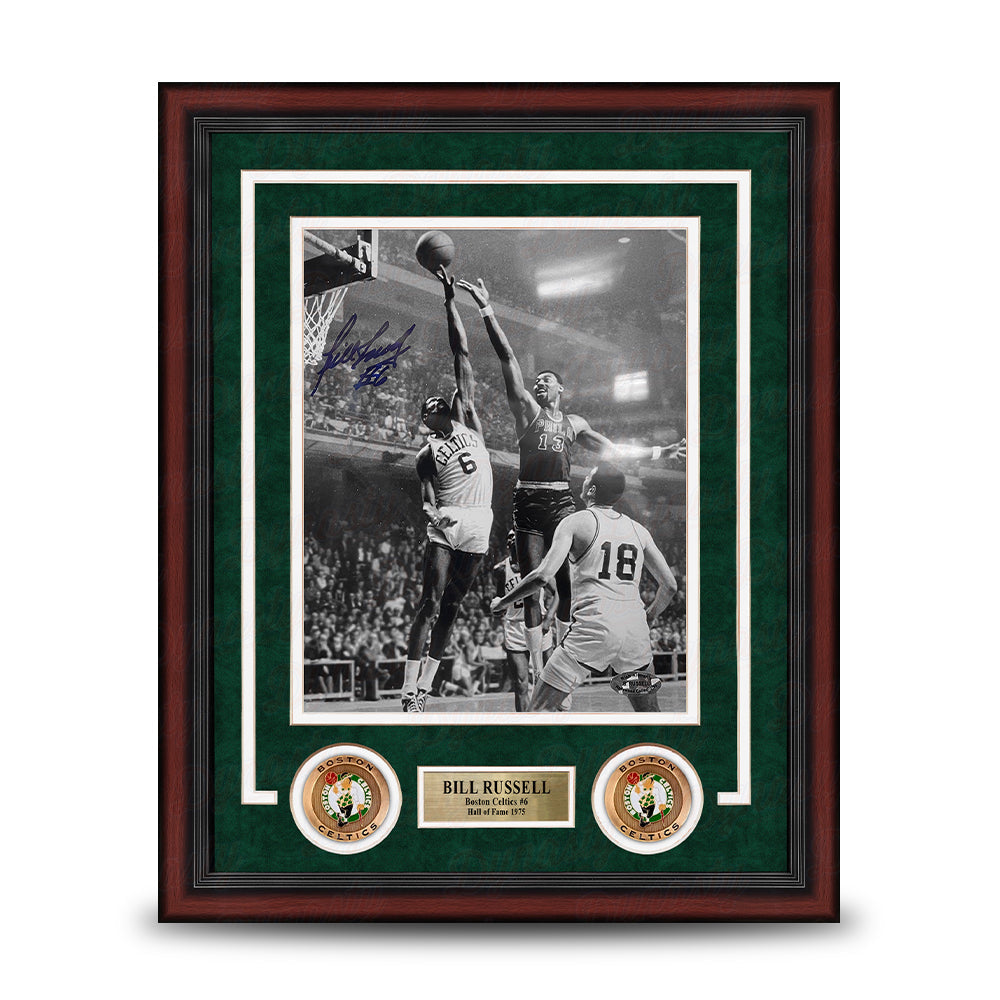 Bill Russell v. Wilt Boston Celtics Autographed 8" x 10" Framed Black & White Basketball Photo - Sports Collectibles, Sports Memorabilia, Sports Fan Shop, Sports Gifts