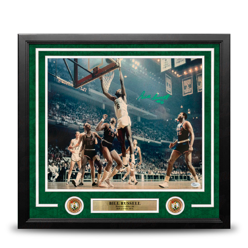 Bill Russell at the Rim Boston Celtics Autographed 16" x 20" Framed Basketball Photo - Sports Collectibles, Sports Memorabilia, Sports Fan Shop, Sports Gifts
