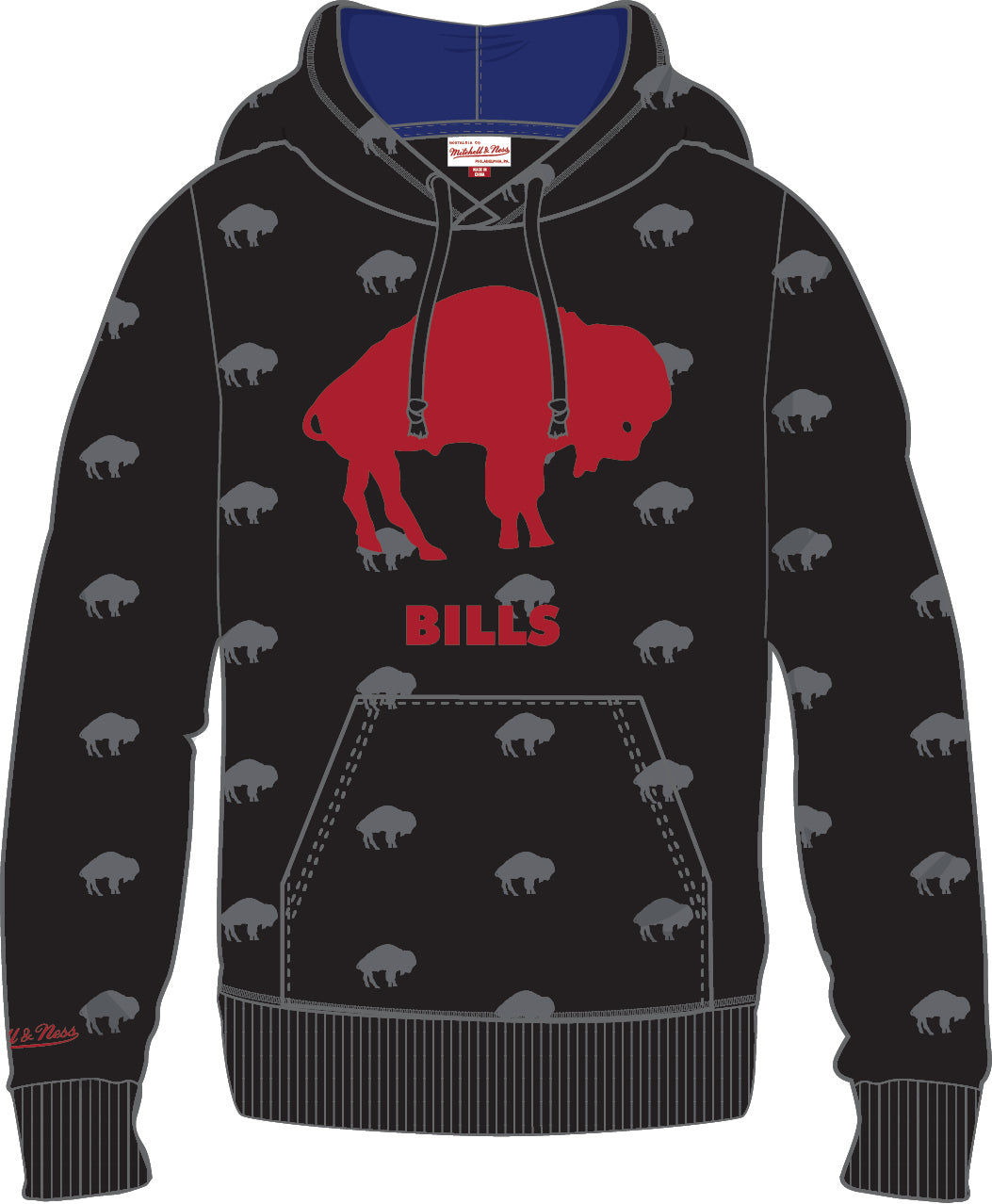 Buffalo Bills Mitchell & Ness All Over Print Fleece Hoodie - Sports Collectibles, Sports Memorabilia, Sports Fan Shop, Sports Gifts