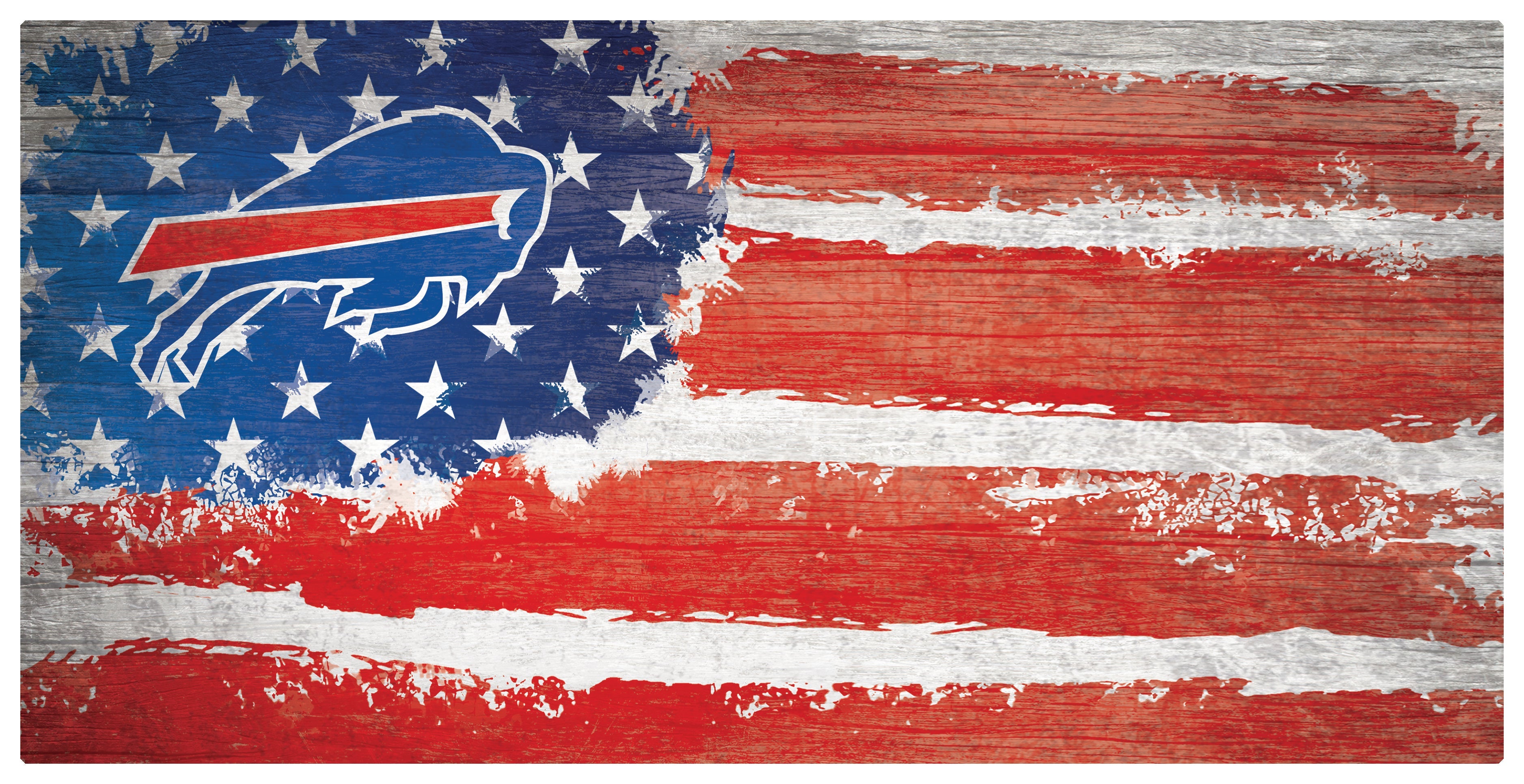Buffalo Bills Team Flag Wooden Sign - Sports Collectibles, Sports Memorabilia, Sports Fan Shop, Sports Gifts