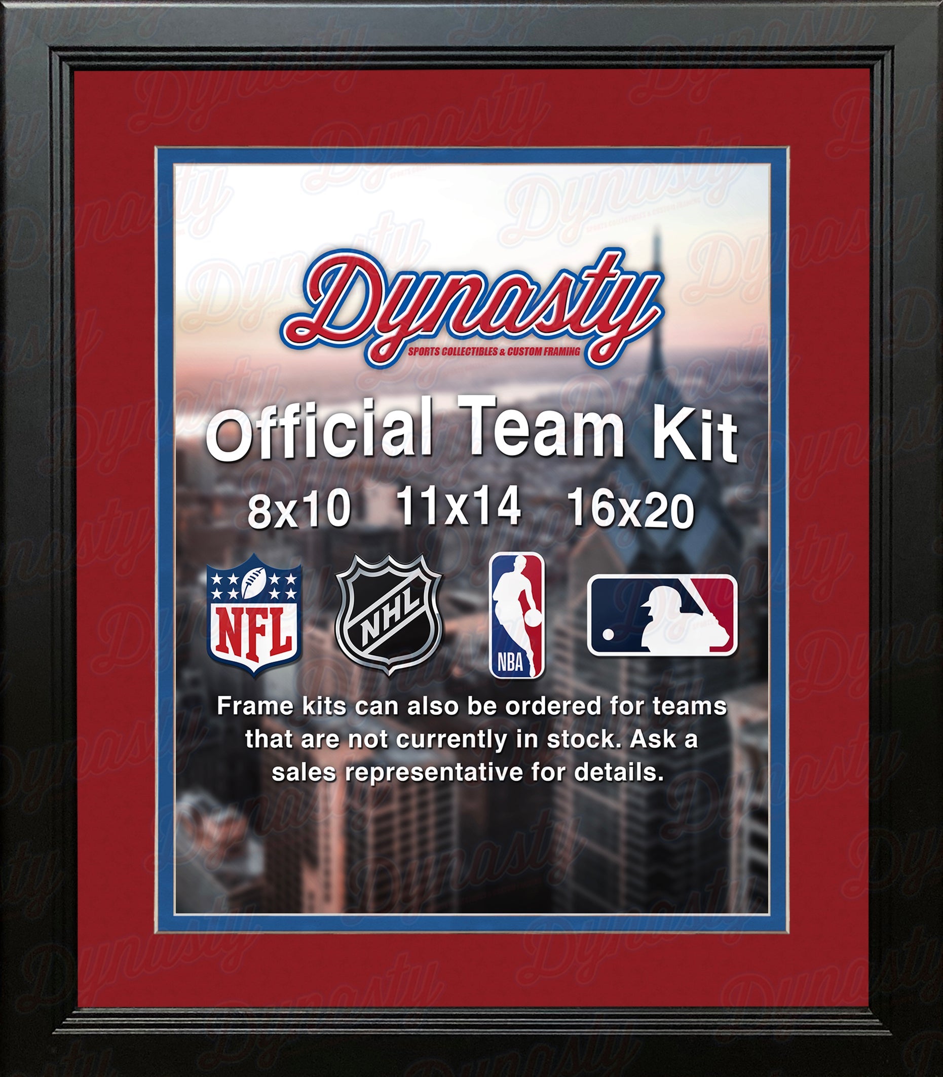 NHL Hockey Photo Picture Frame Kit - Montreal Canadiens (Red Matting, Blue Trim) - Sports Collectibles, Sports Memorabilia, Sports Fan Shop, Sports Gifts