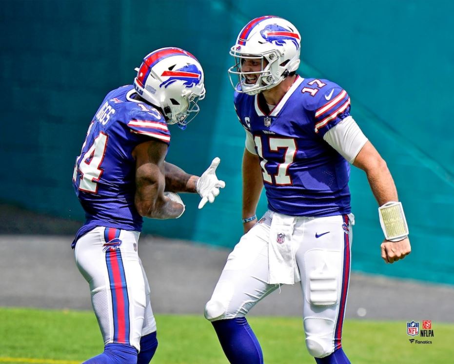 Josh Allen Touchdown Celebration Buffalo Bills 8" x 10" Football Photo - Sports Collectibles, Sports Memorabilia, Sports Fan Shop, Sports Gifts