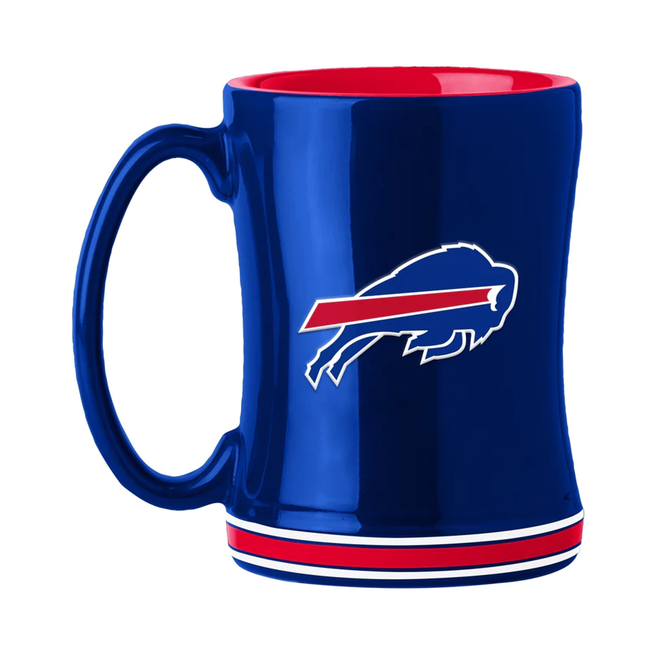 Buffalo Bills Coffee Mug 14oz Sculpted Relief Team Color - Sports Collectibles, Sports Memorabilia, Sports Fan Shop, Sports Gifts