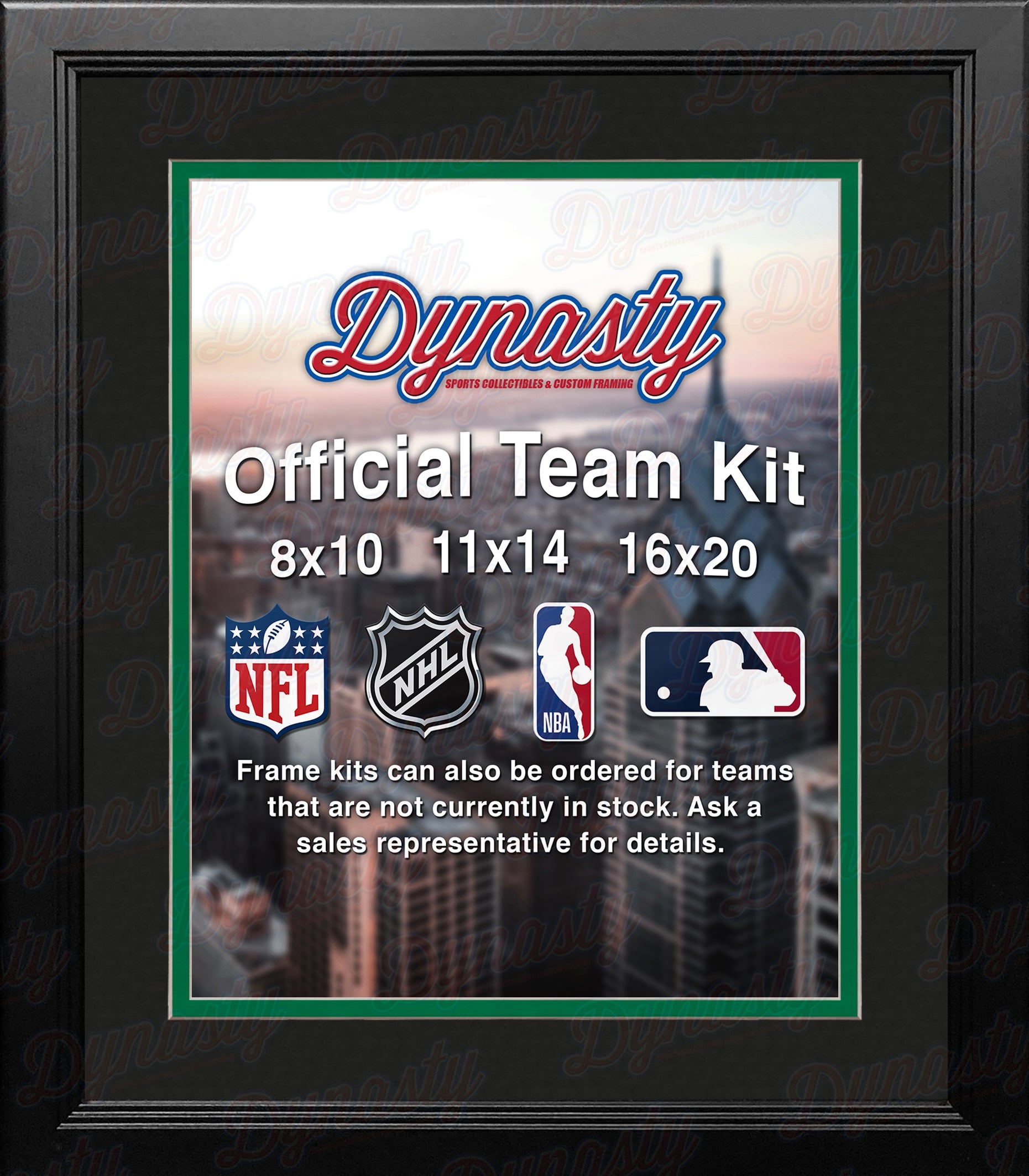 NHL Hockey Photo Picture Frame Kit - Dallas Stars (Black Matting, Green Trim) - Sports Collectibles, Sports Memorabilia, Sports Fan Shop, Sports Gifts