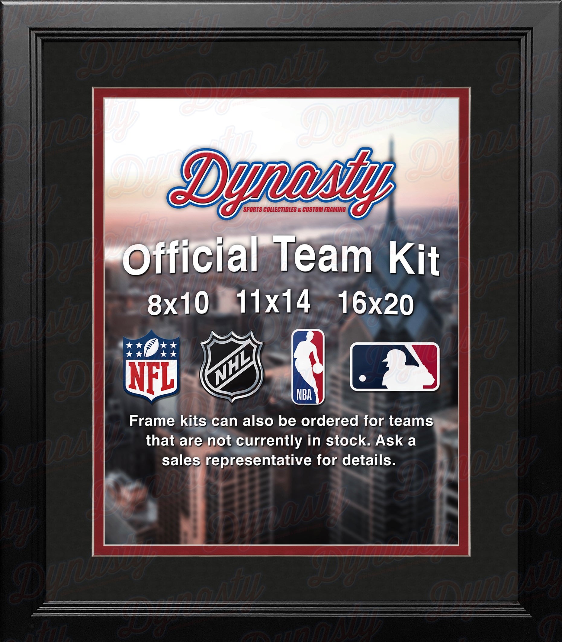 NHL Hockey Photo Picture Frame Kit - Chicago Blackhawks (Black Matting, Red Trim) - Sports Collectibles, Sports Memorabilia, Sports Fan Shop, Sports Gifts