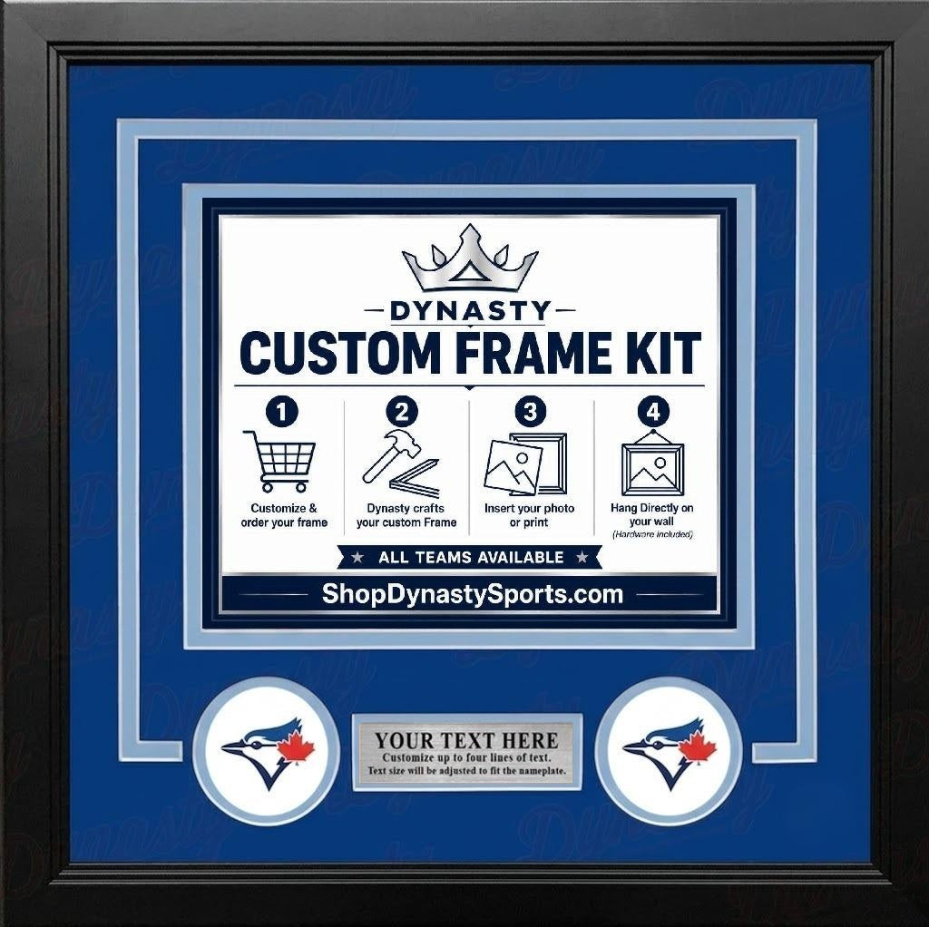 MLB Baseball Photo Picture Frame Kit - Toronto Blue Jays (White Matting, Blue Trim)