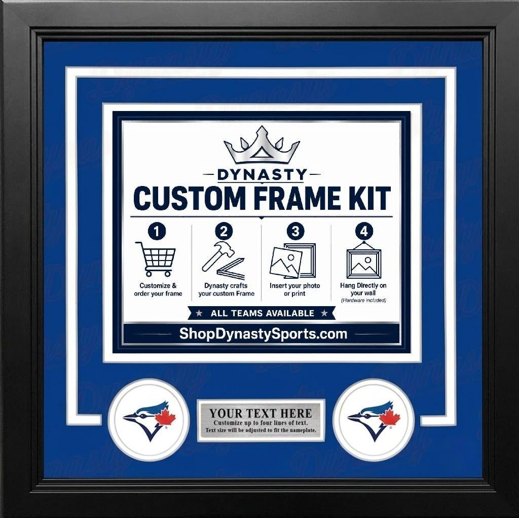 MLB Baseball Photo Picture Frame Kit - Toronto Blue Jays (White Matting, Blue Trim)
