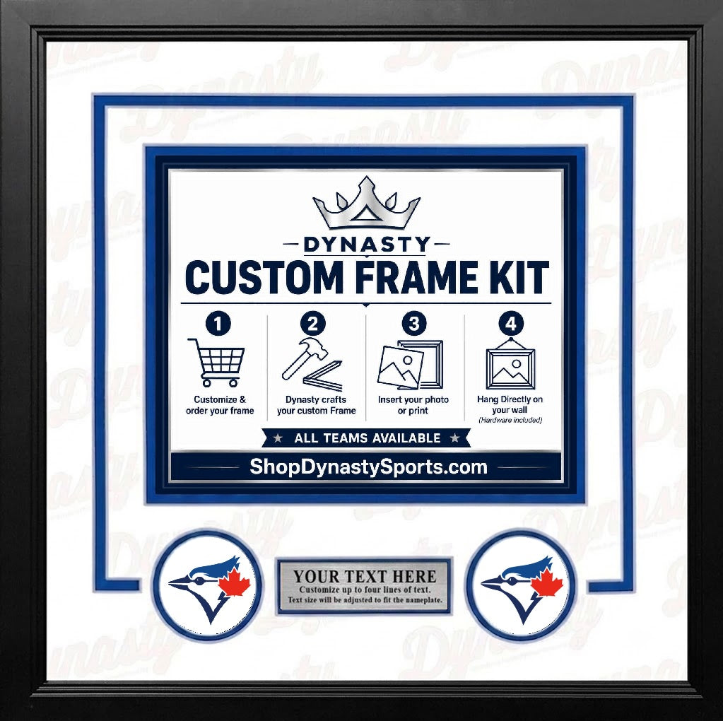 MLB Baseball Photo Picture Frame Kit - Toronto Blue Jays (White Matting, Blue Trim)