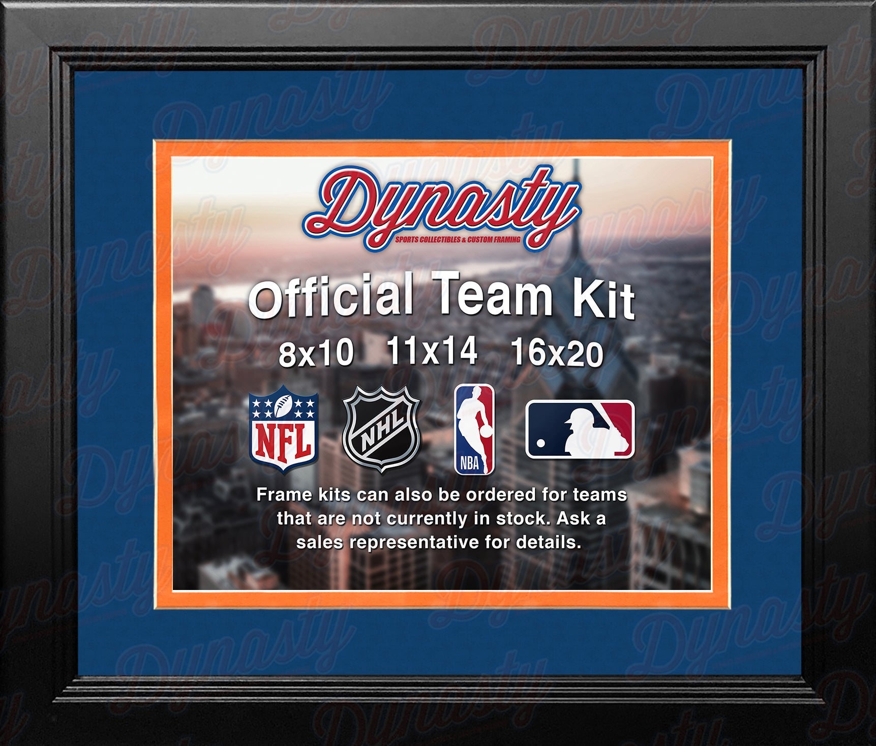 NBA Basketball Photo Picture Frame Kit - Cleveland Cavaliers (Blue Matting, Orange Trim) - Sports Collectibles, Sports Memorabilia, Sports Fan Shop, Sports Gifts