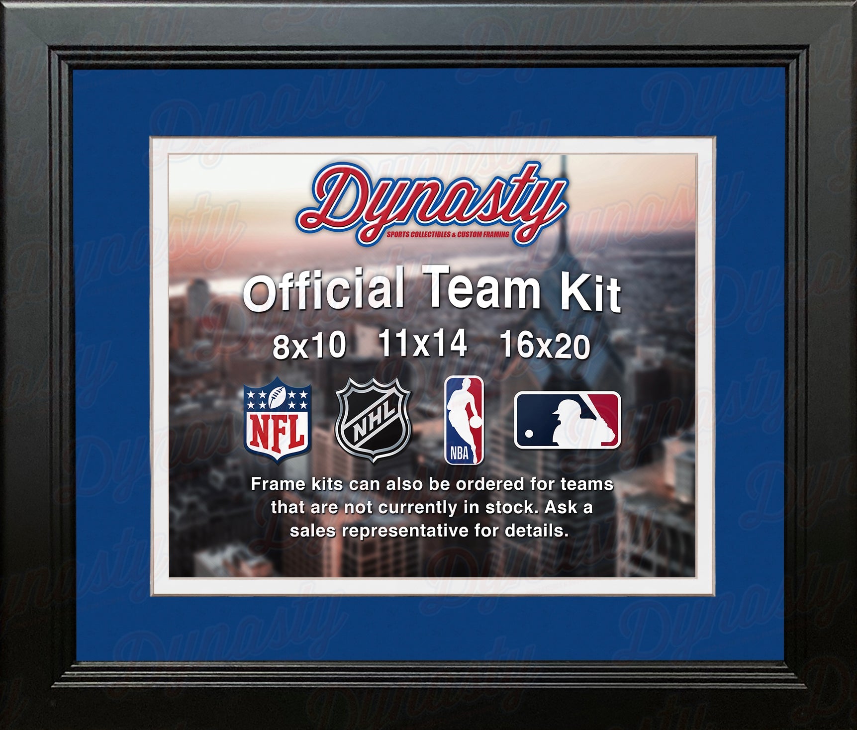 NBA Basketball Photo Picture Frame Kit - Dallas Mavericks (Blue Matting, White Trim) - Sports Collectibles, Sports Memorabilia, Sports Fan Shop, Sports Gifts