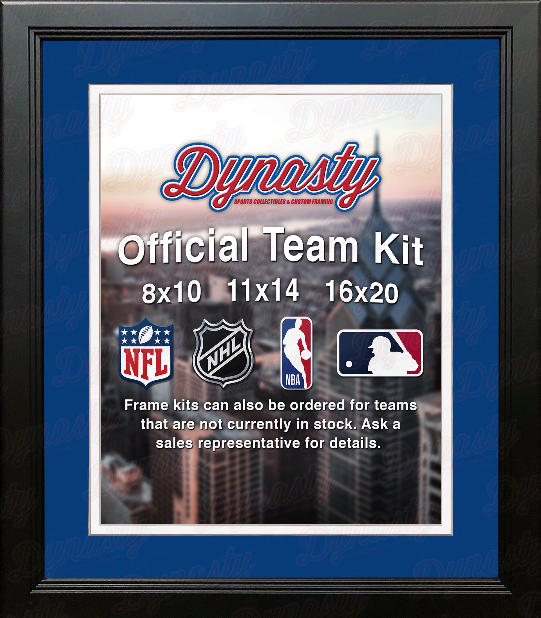 NBA Basketball Photo Picture Frame Kit - Dallas Mavericks (Blue Matting, White Trim) - Sports Collectibles, Sports Memorabilia, Sports Fan Shop, Sports Gifts