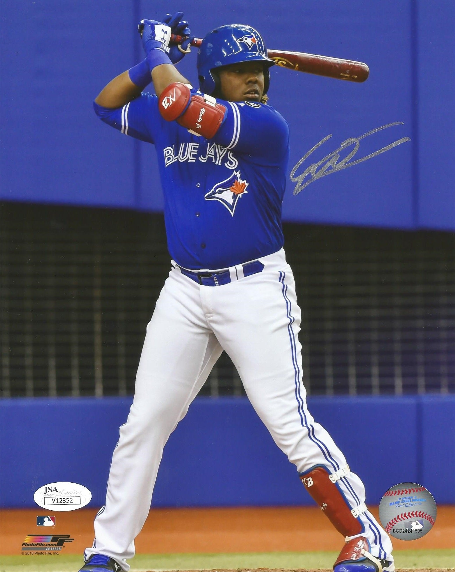Vladimir Guerrero, Jr. At-Bat Toronto Blue Jays Autographed Baseball Photo - Sports Collectibles, Sports Memorabilia, Sports Fan Shop, Sports Gifts