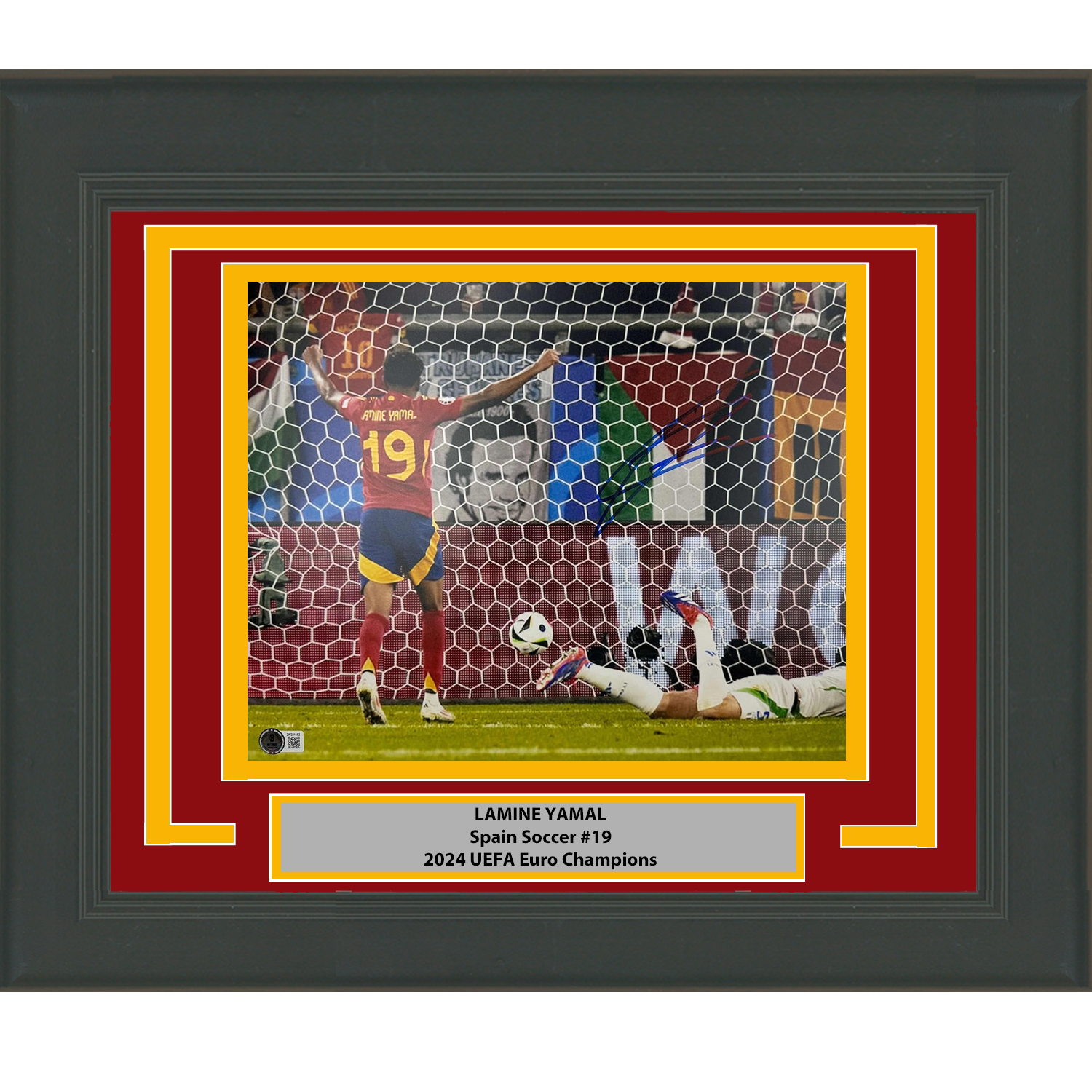 Framed Autographed/Signed Lamine Yamal Spain 11x14 Soccer Photo Beckett BAS COA #3