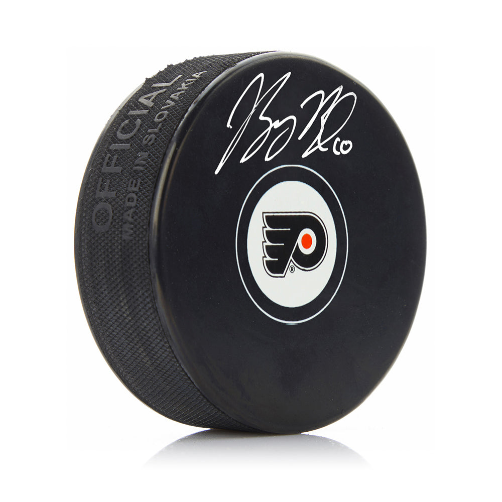 Bobby Brink Autographed Philadelphia Flyers Hockey Logo Puck with Silver Signature - Sports Collectibles, Sports Memorabilia, Sports Fan Shop, Sports Gifts