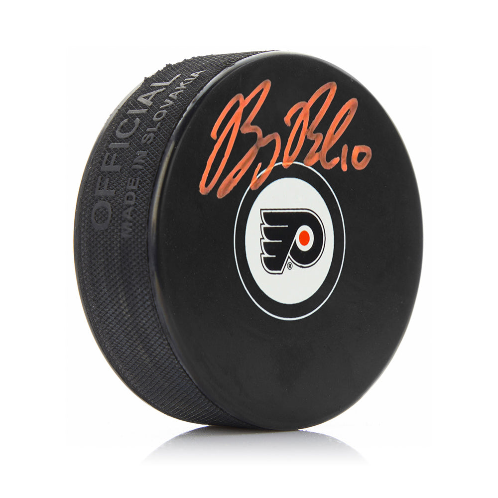 Bobby Brink Autographed Philadelphia Flyers Hockey Logo Puck with Orange Signature - Sports Collectibles, Sports Memorabilia, Sports Fan Shop, Sports Gifts