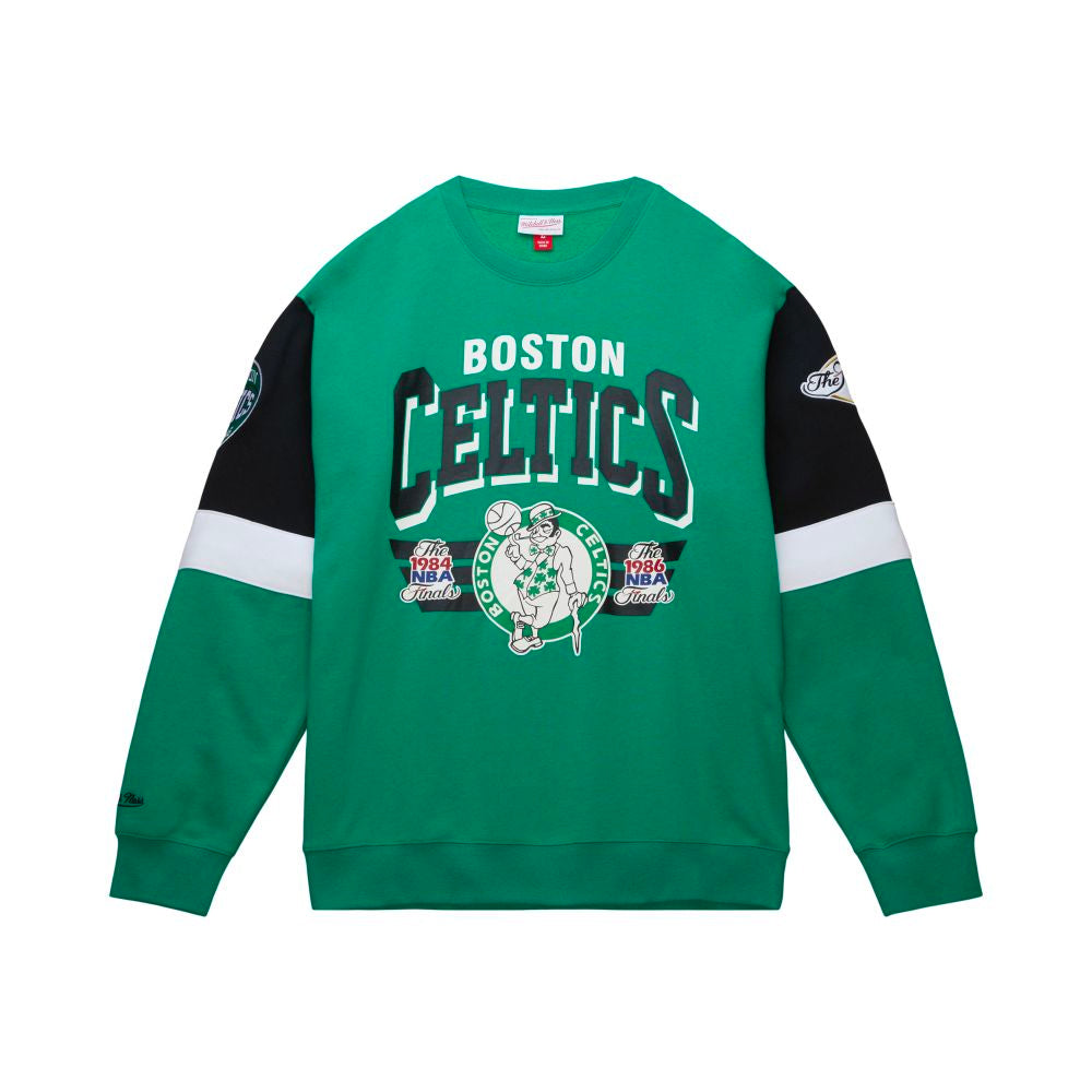 Boston Celtics Mitchell & Ness NBA All Over Crew 3.0 Sweatshirt - Sports Collectibles, Sports Memorabilia, Sports Fan Shop, Sports Gifts