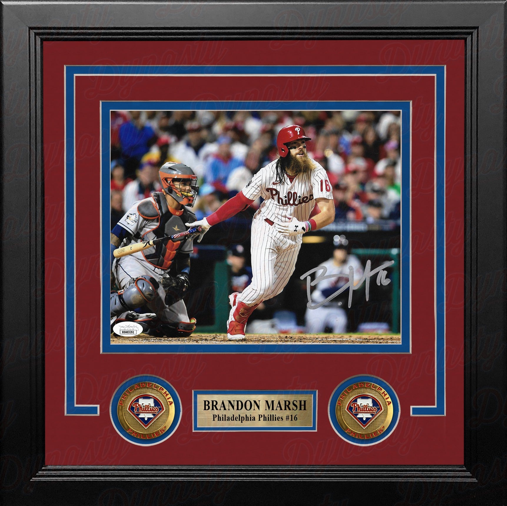 Brandon Marsh in Action Autographed Philadelphia Phillies 8" x 10" Framed Baseball Photo - Sports Collectibles, Sports Memorabilia, Sports Fan Shop, Sports Gifts