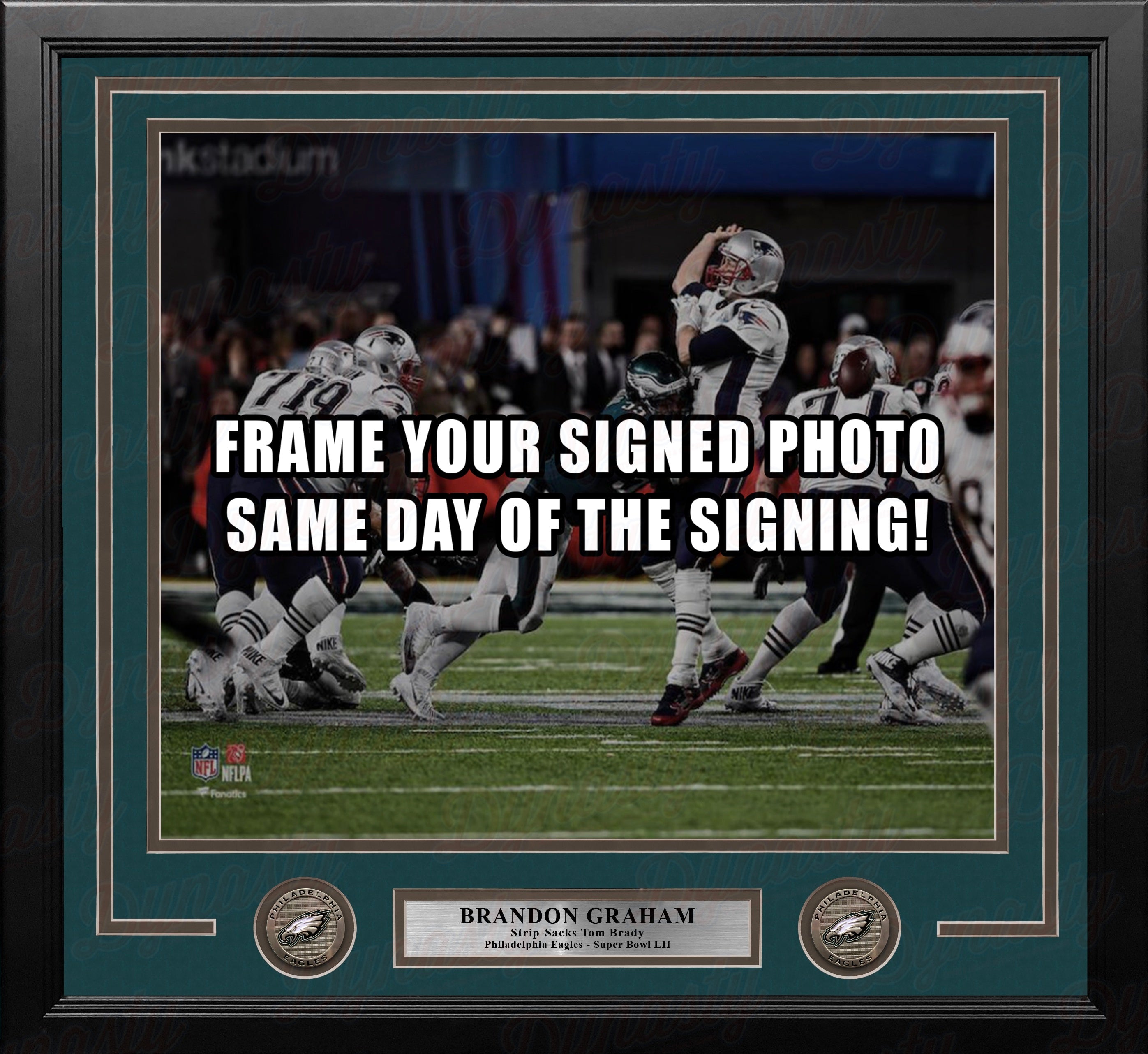 Brandon Graham Sacks Tom Brady Philadelphia Eagles Super Bowl LII Photo Frame Kit - Sports Gifts, Sports Memorabilia, Sports Collectibles, Fan Shop