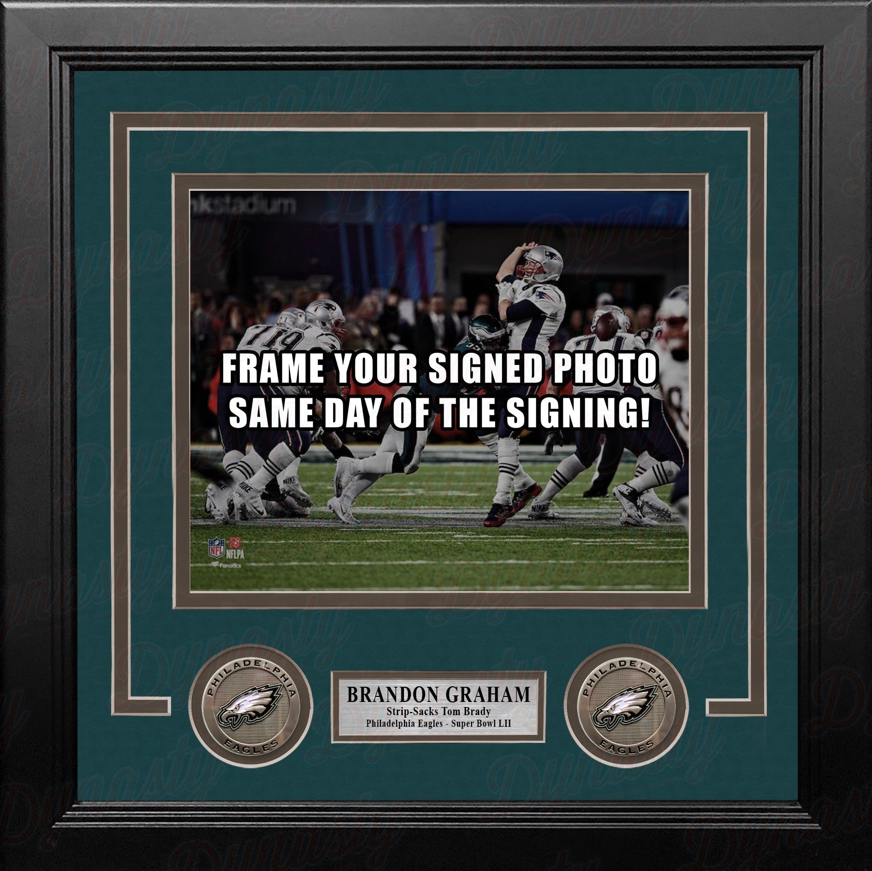 Brandon Graham Sacks Tom Brady Philadelphia Eagles Super Bowl LII Photo Frame Kit - Sports Gifts, Sports Memorabilia, Sports Collectibles, Fan Shop
