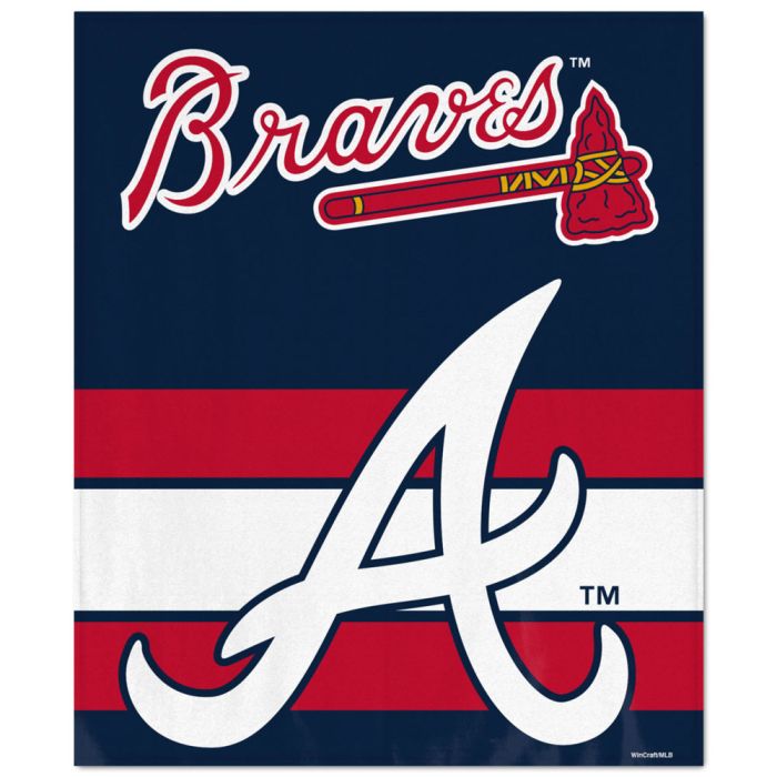 Atlanta Braves Ultra Soft 50" x 60" Blanket - Sports Collectibles, Sports Memorabilia, Sports Fan Shop, Sports Gifts