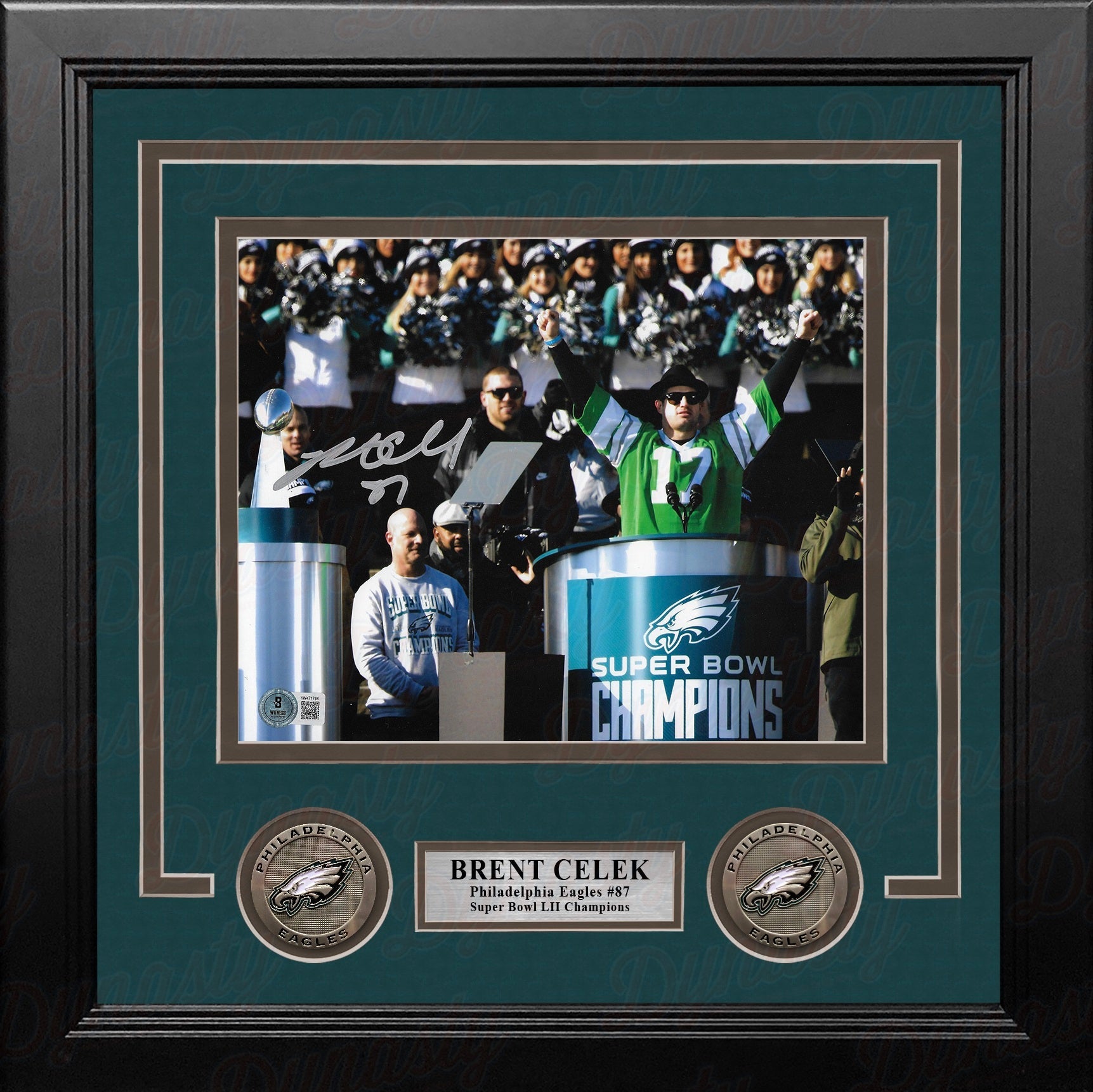 Brent Celek Super Bowl Champions Victory Speech Philadelphia Eagles Autographed 8x10 Framed Photo - Sports Gifts, Sports Memorabilia, Sports Collectibles, Fan Shop