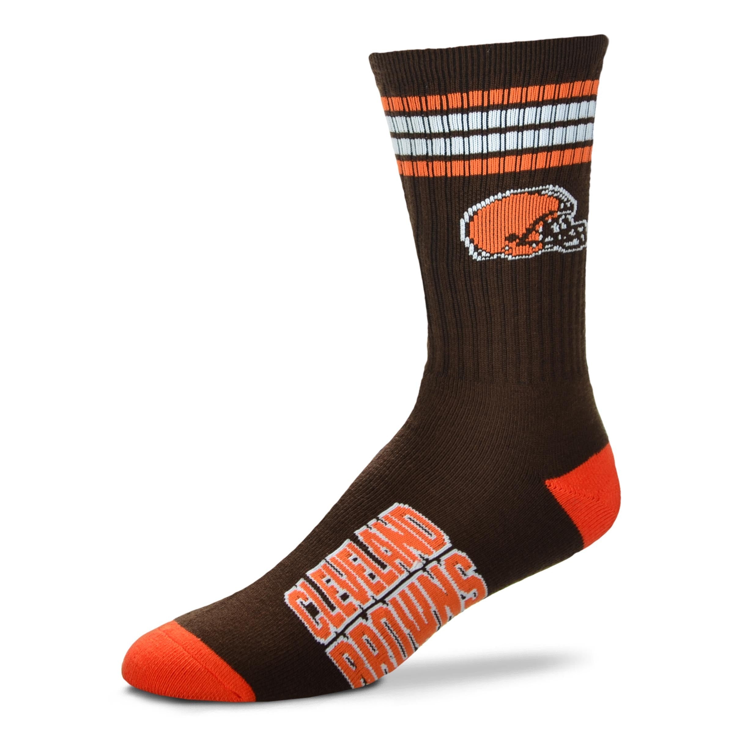 Cleveland Browns Men's 4 Stripe Deuce Socks - Sports Collectibles, Sports Memorabilia, Sports Fan Shop, Sports Gifts